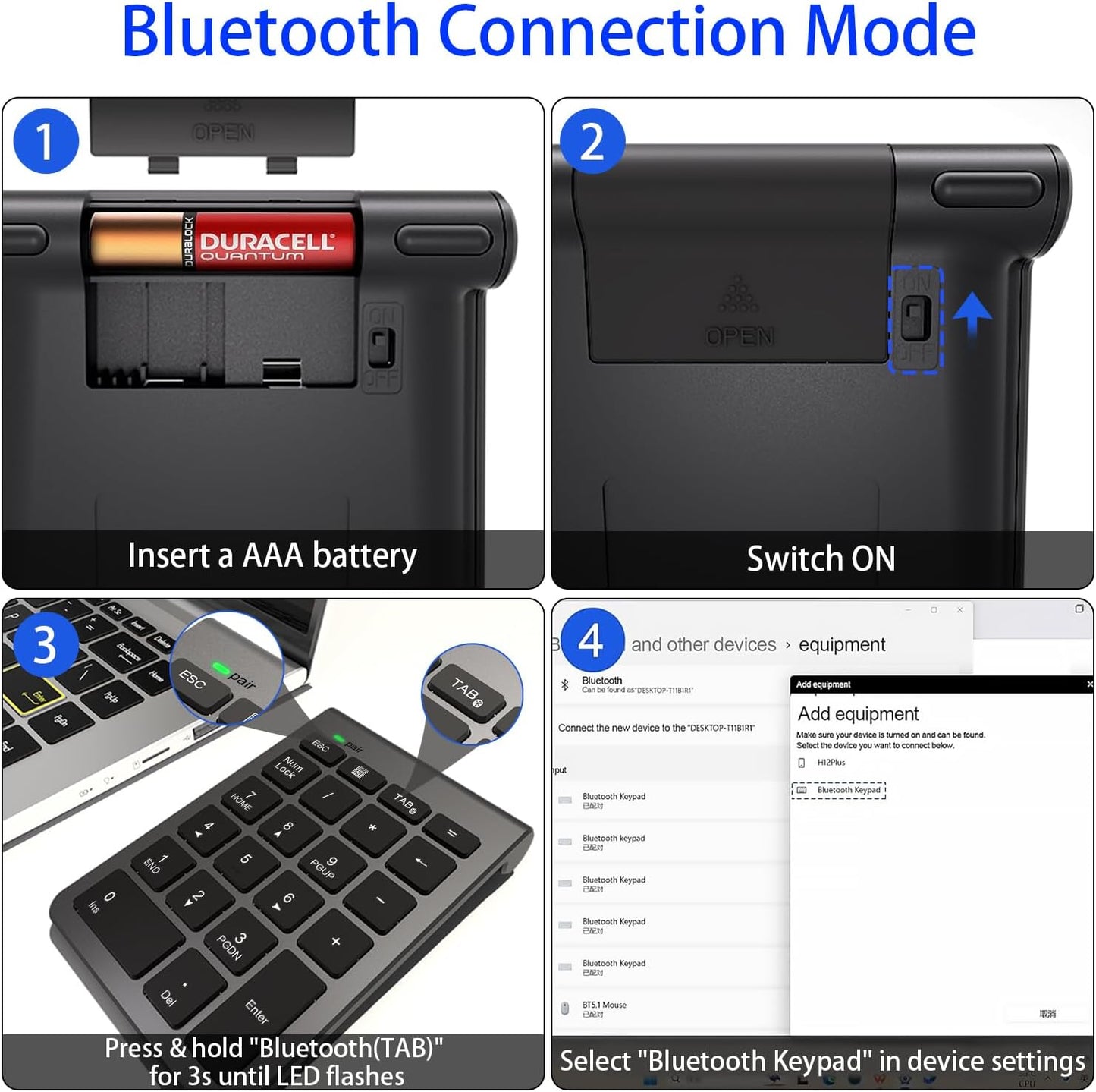 Rytaki Pro 22 33ft Bluetooth Number Pad, Wireless Numeric Keypad with Keys - Portable Numpad