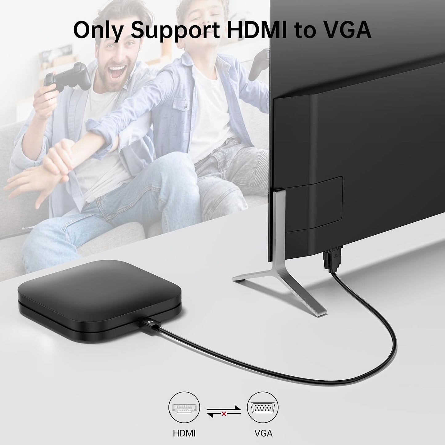 10ft 1080P PS4, 3M) HDMI to VGA Cable HD Video Converter Cord for Laptop, TV Box, Monitor, Projector (Black