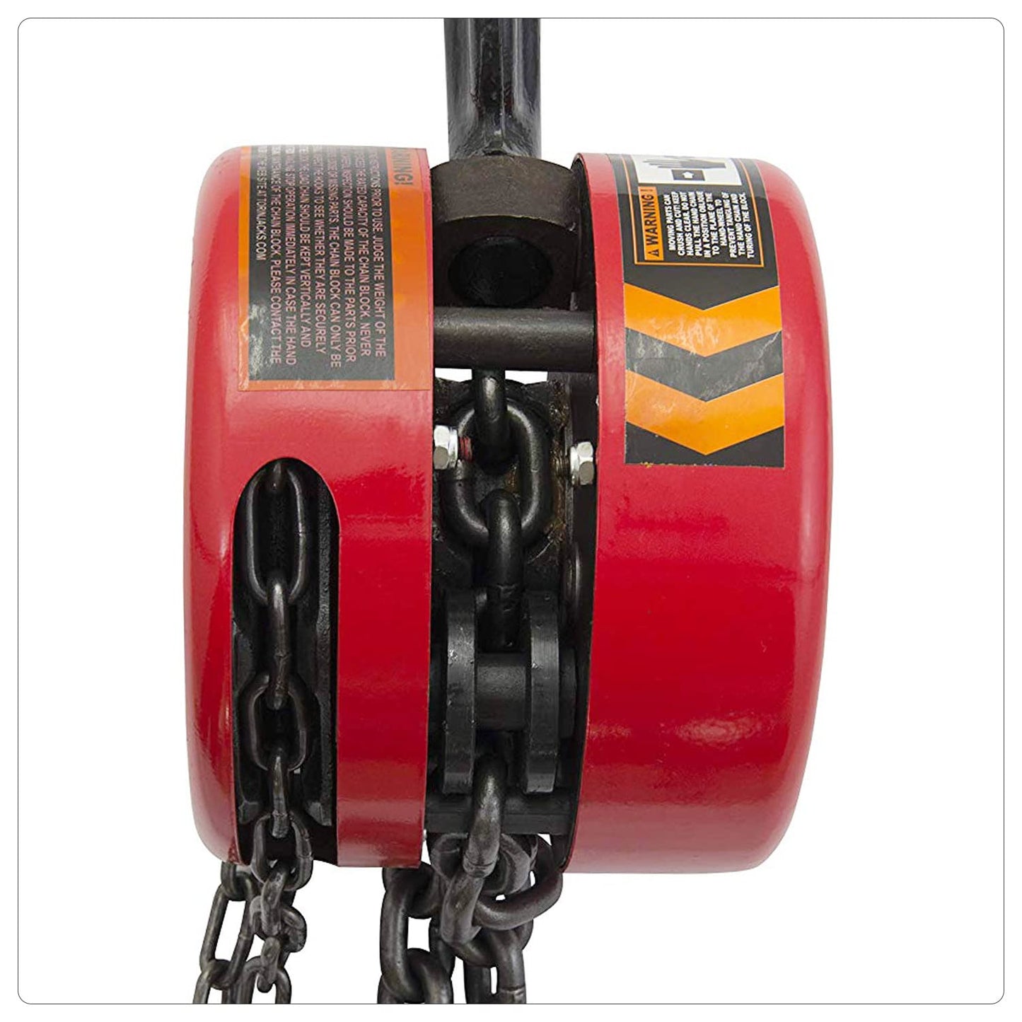 BIG RED TR9030 Torin Manual Hand Lift Steel Chain Block Hoist with 2 Hooks, 3 Ton (6,000 lb) Capacity, Red