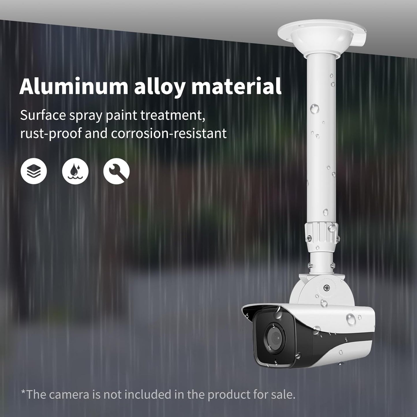 11.8-23.7 inch, ZT-NET Extendable Mounting Pole for Security Surveillance Cameras, Adjustable Ceiling Mount Bracket