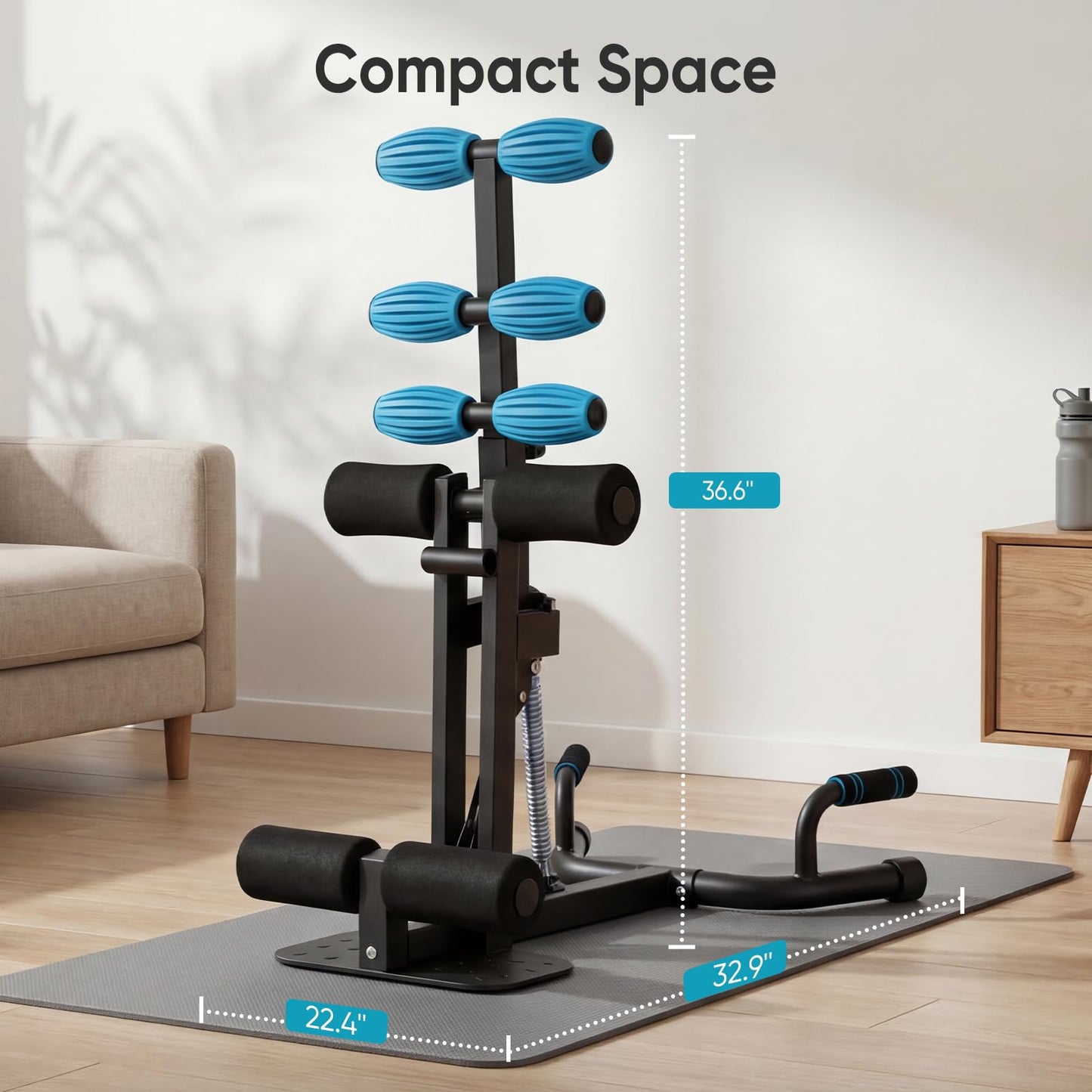 OLIXIS Deep Squat Machine, All-in-One Exercise Equipment for Home Gym, Adjustable Squat Machine for Glutes & Legs, Easy to Assemble, 32.9x22.4x36.6 in, 300 lbs Weight Capacity, Black & Blue