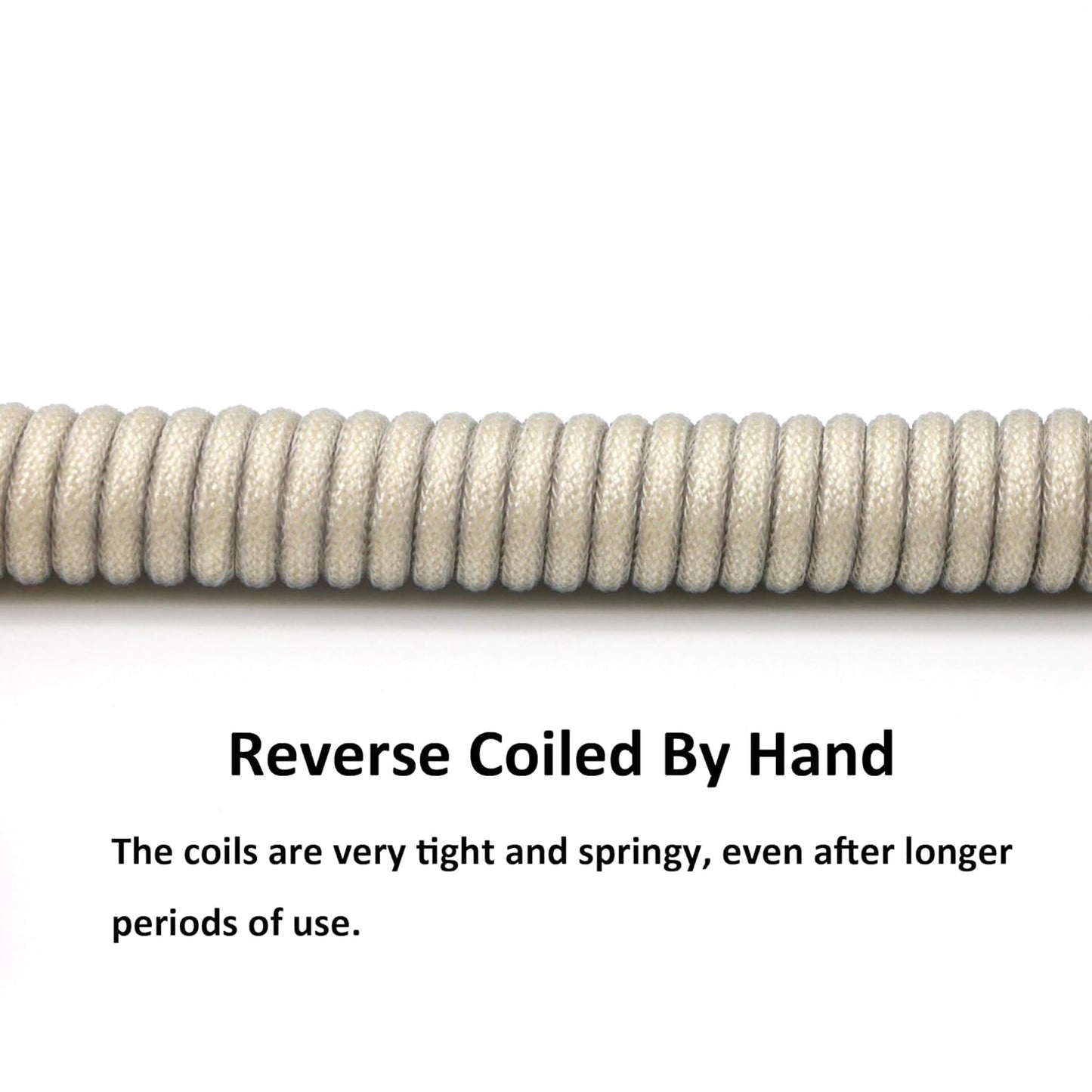 KCSJXF 5FT Reverse Coiled USB-C Keyboard Cable, Double-Sleeved Mechanical Keyboard Cable with Detachable Metal Aviator