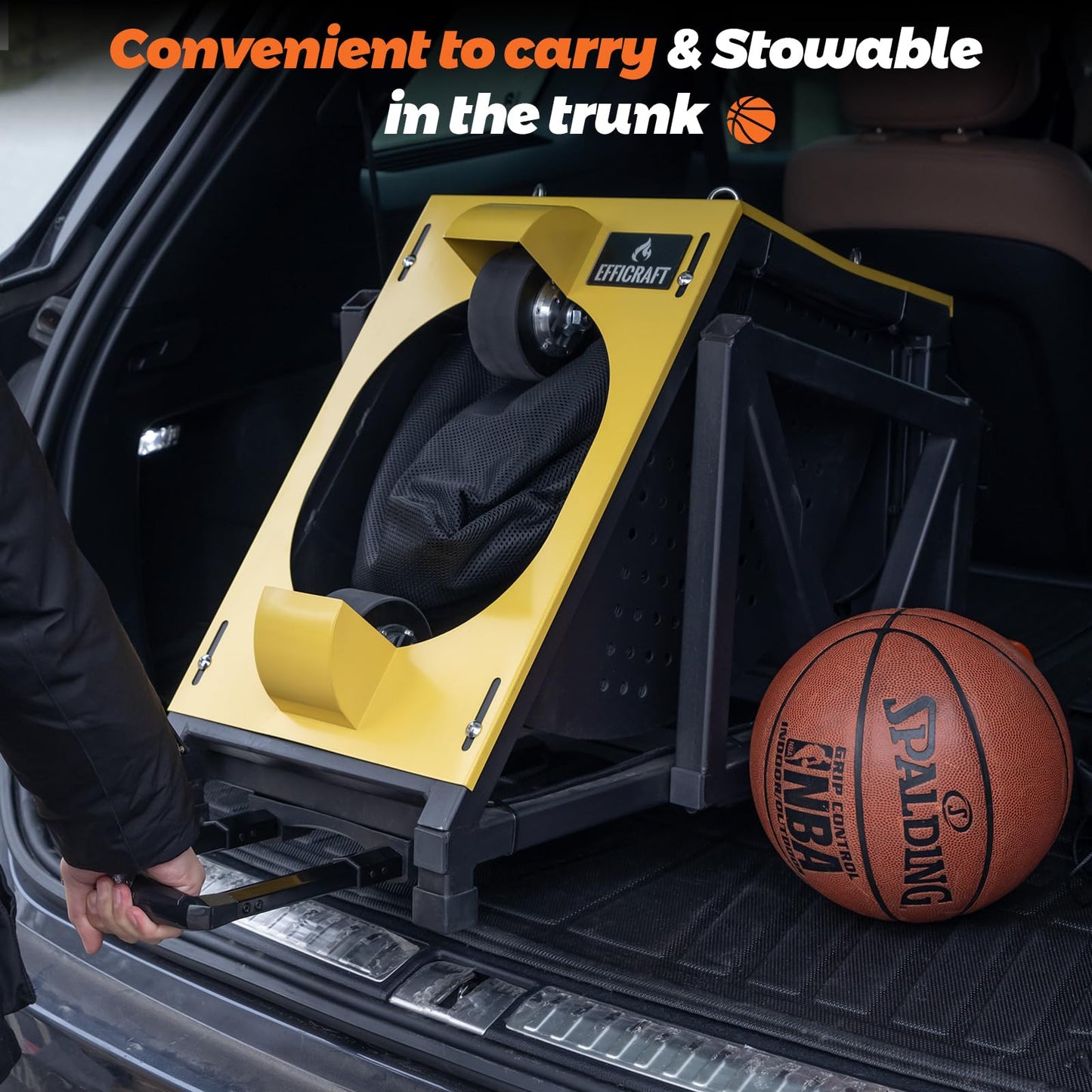 Efficraft Automatic Basketball Shooting Machine, Dual - Power Rechargeable/Plug - in Shooting Trainer, 2-in-1 Electric Basketball Rebounder Machine