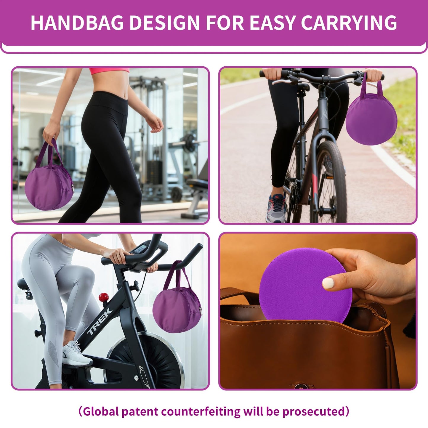 ECOESPTI Yoga Knee Pad, 1.57 Inch Thick, Memory Foam and EPE Foam, for Knees Elbows Wrist Hands Head Yoga Pilates Work Out Kneeling Pad, Exercise Mat 2 purple