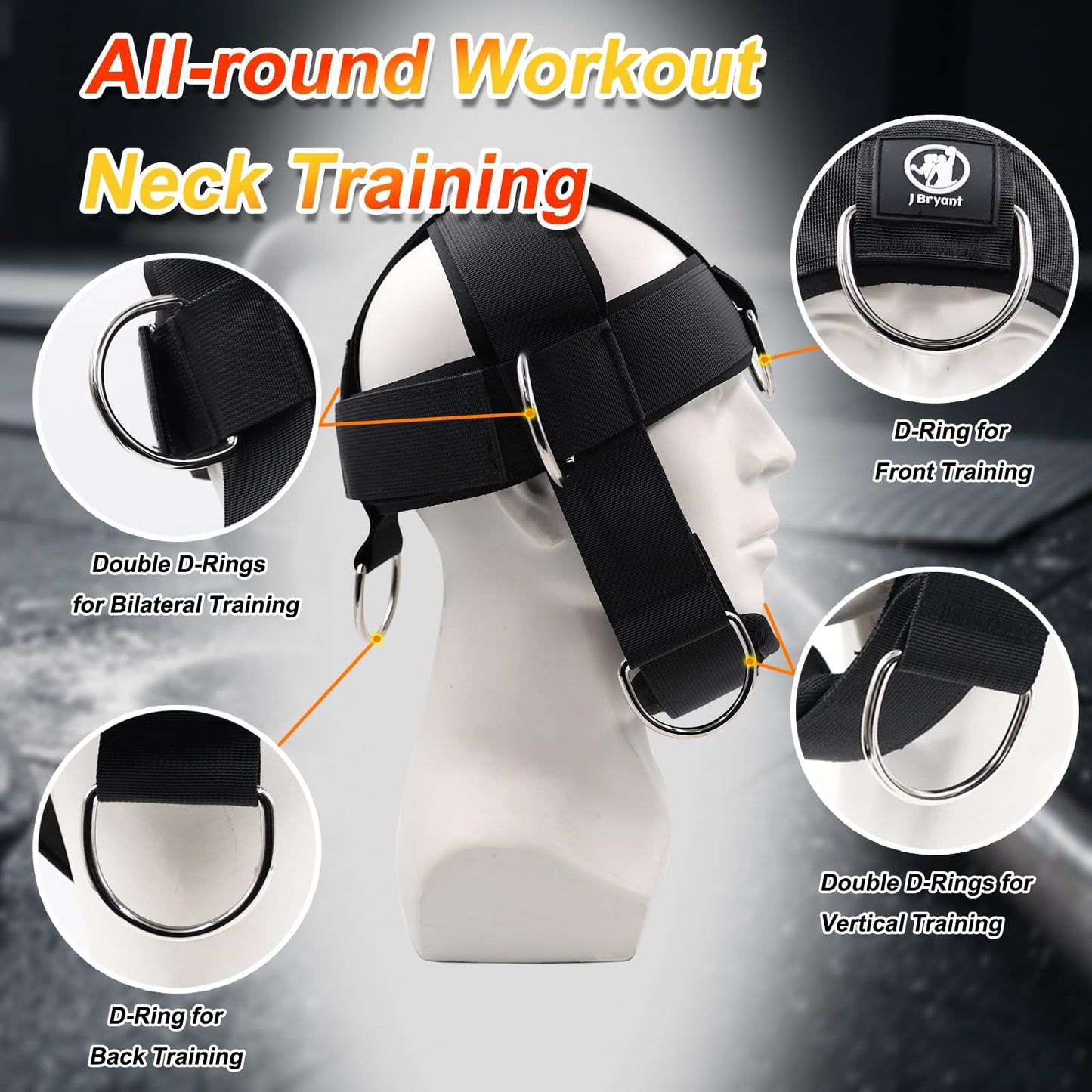 Neck Training Harness with Pulley System – Adjustable Head Strap for Side-to-Side Neck Strength Workout, Heavy-Duty Steel Chain for Weighted Vertical Training, Ideal for Powerlifting & Fitness