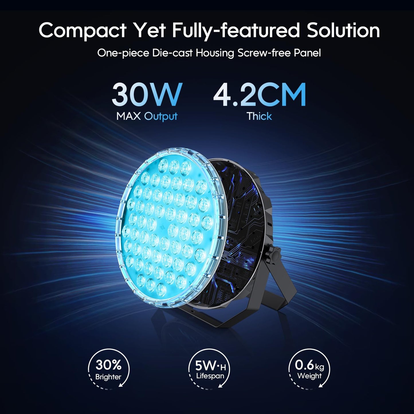 BETOPPER Ultra Slim DJ Par Light, 54x1W RGB LED Par Can with DMX512, Low Profile Stage & Uplighting Light, Remote & Sound Activated DJ Lights for Wedding Party Disco, 4 Pack