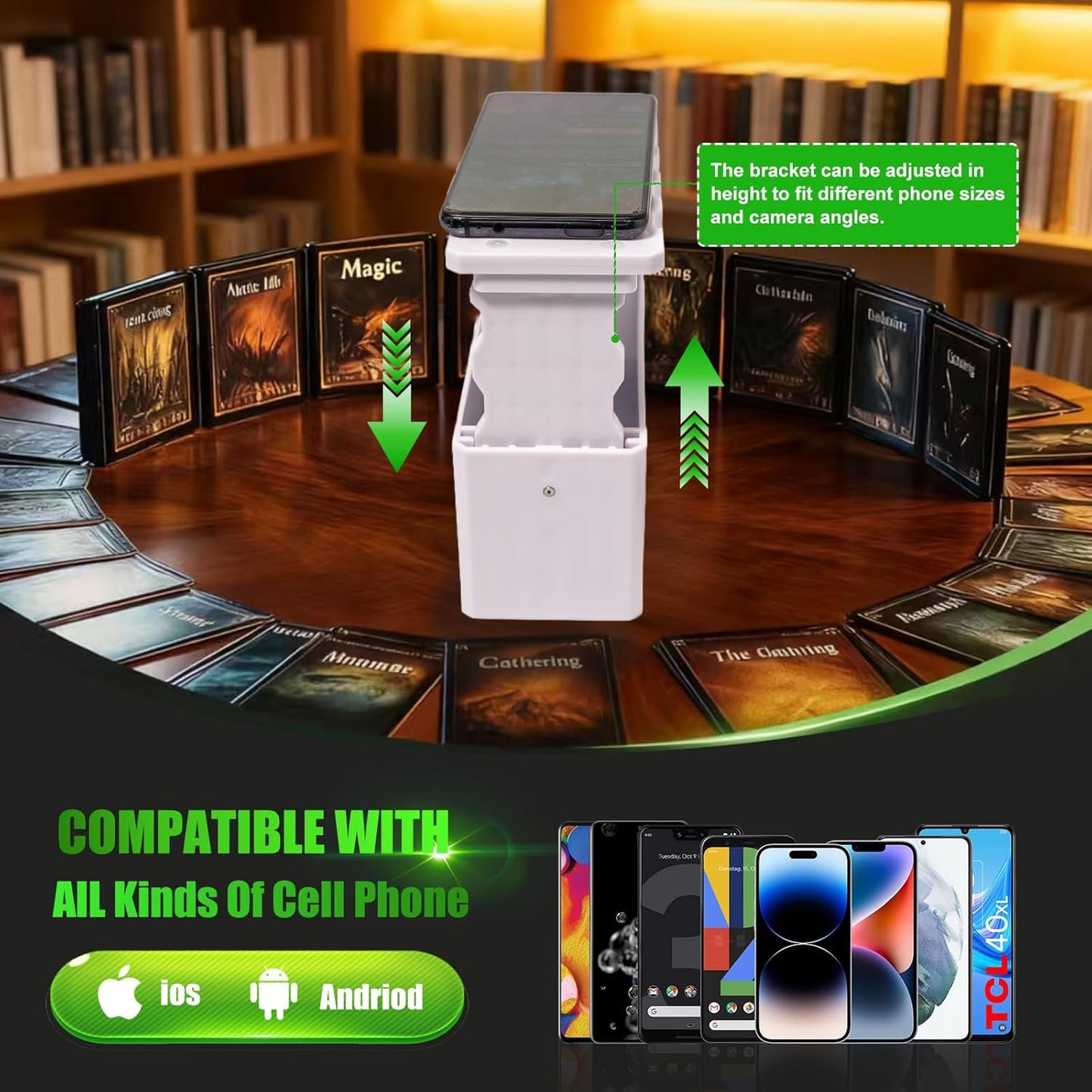 Beefire Professional TCG Scanner Mount, Auto-Focus Phone Holder to Organize Your Inventory, Foldable Card Cataloging