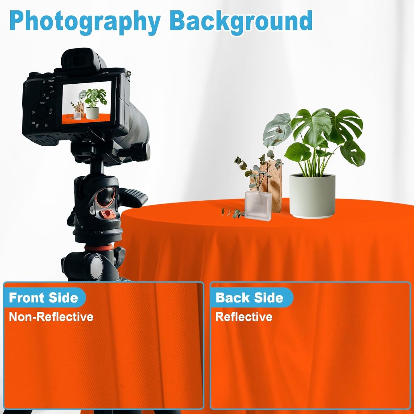 LYLYCTY 5X7 Orange Backdrop for Photoshoot, Professional Photo Backdrop Background Curtain for Product
