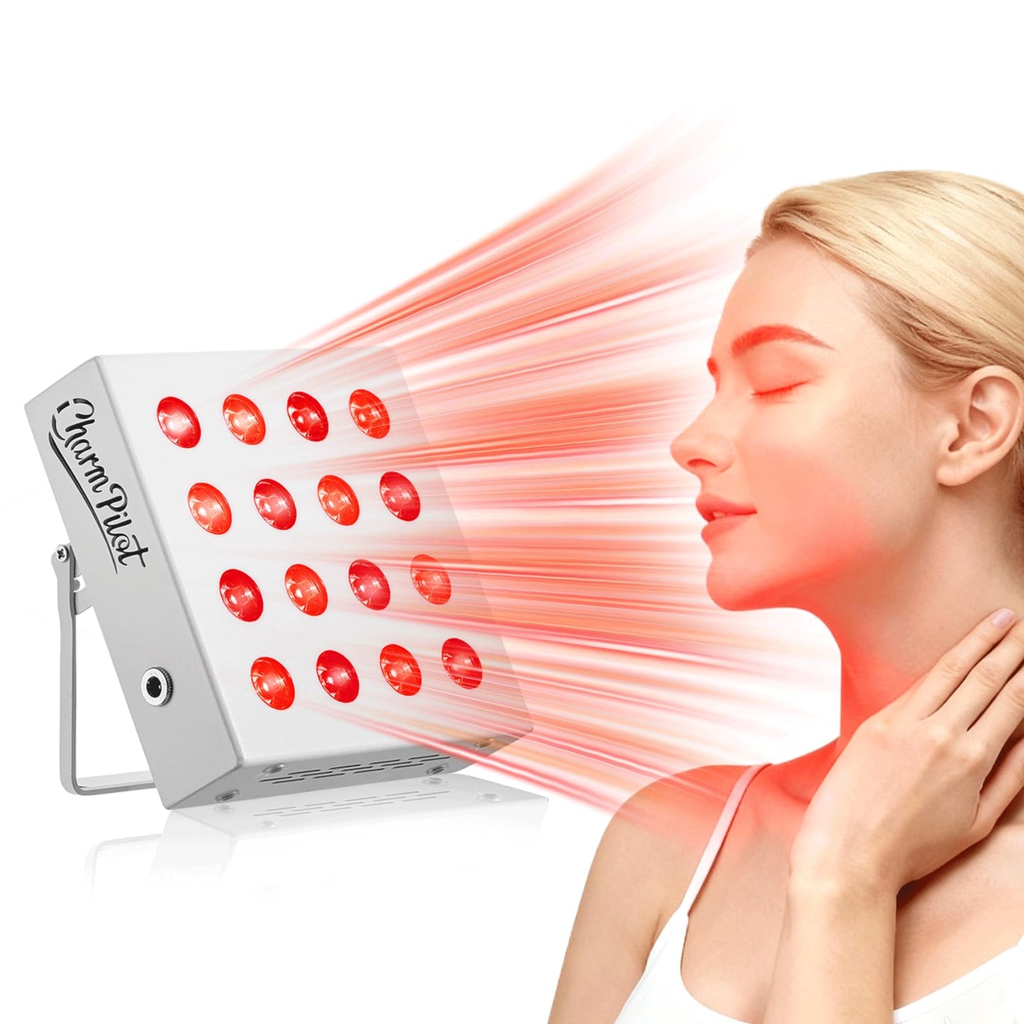 Red Light Therapy for Body Panel, FSA&HSA Eligible, 16‑LED 6 Wavelengths (630 nm, 660 nm, 810 nm, 830nm, 850 nm, 940 nm) Near‑Infrared Light Therapy Device, Ease Discomfort and Revitalize Skin(White)