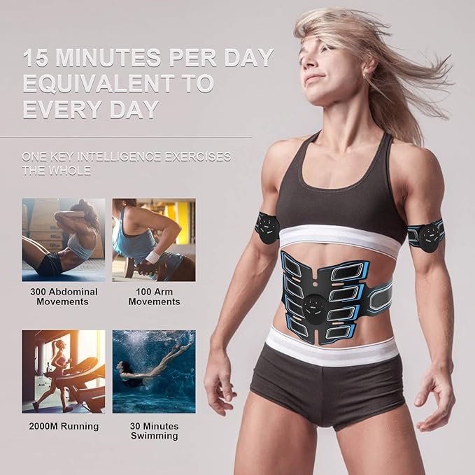 Fitness Belt Abs Stimulator Muscle Training Fitness Workout Equipment Ab Core Toner Belt for Abdominal/Arm/Leg for Home Use