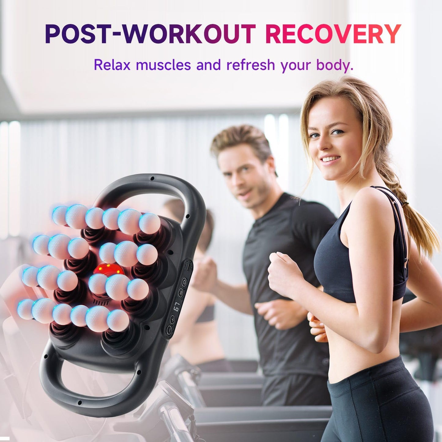 LOVMASSG 24-Heads Massage Gun Set for Full-Body Recovery, Deep Tissue Percussion Muscle Massager with 9 Modes, Quiet High-Power Back Massager for Gym, Office & Home,