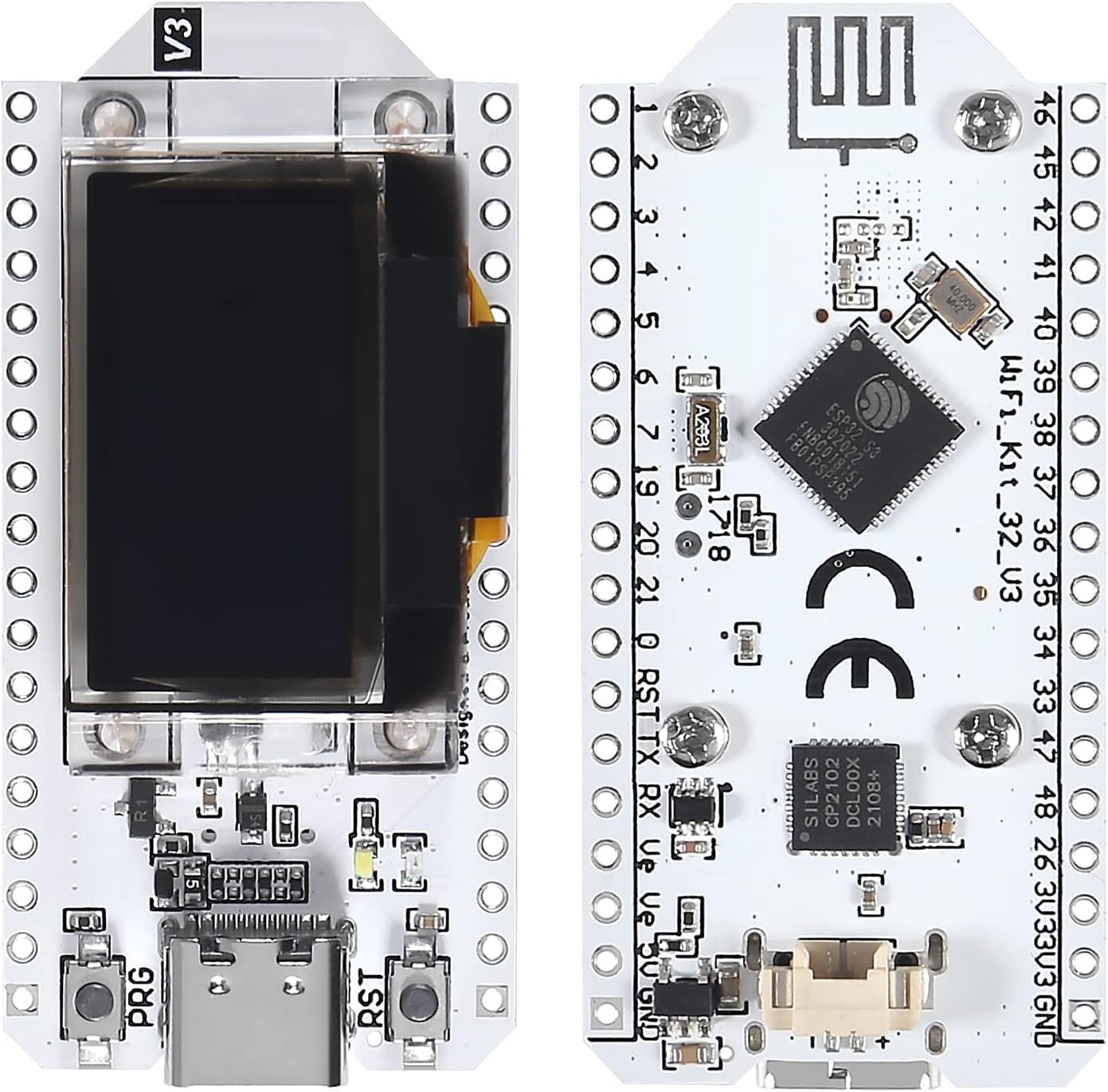 AITIAO 2PCS ESP32 V3 ESP-32 0.96 Inch CP2012 ESP8266 OLED WiFi Kit Type-C Blue OLED Display WiFi+Bluetooth Internet