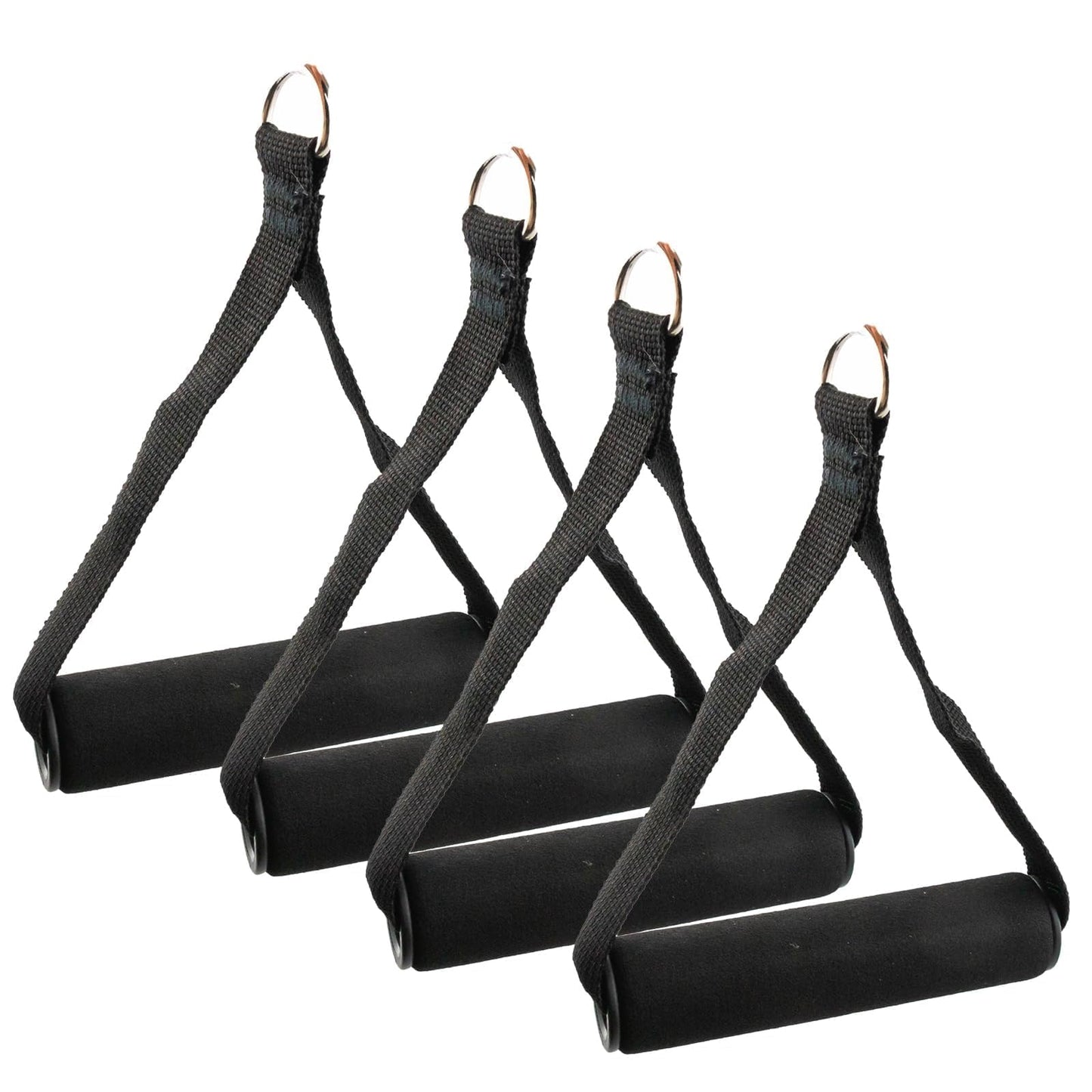 GUQIANLU Set of 4 Heavy-Duty Cable Machine Handles for Gym Equipment, Resistance Bands, and Strength Trainers - Includes 4 Carabiners for Home Exercise