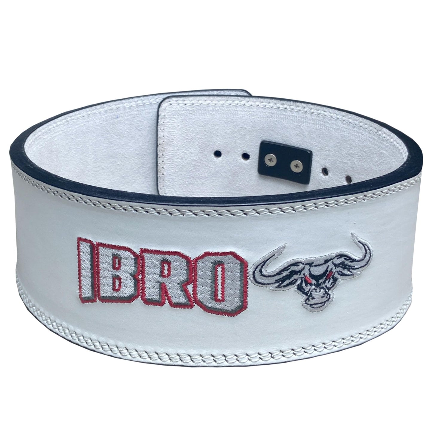 IBRO Powerlifting Lever Gym Belt – Power 10MM Extreme Heavy Duty Genuine Leather Belts - Squats Deadlifts Bodybuilding Weight Lifting IPF Power Lifting Strongman for Men 10mm AllWhite XL