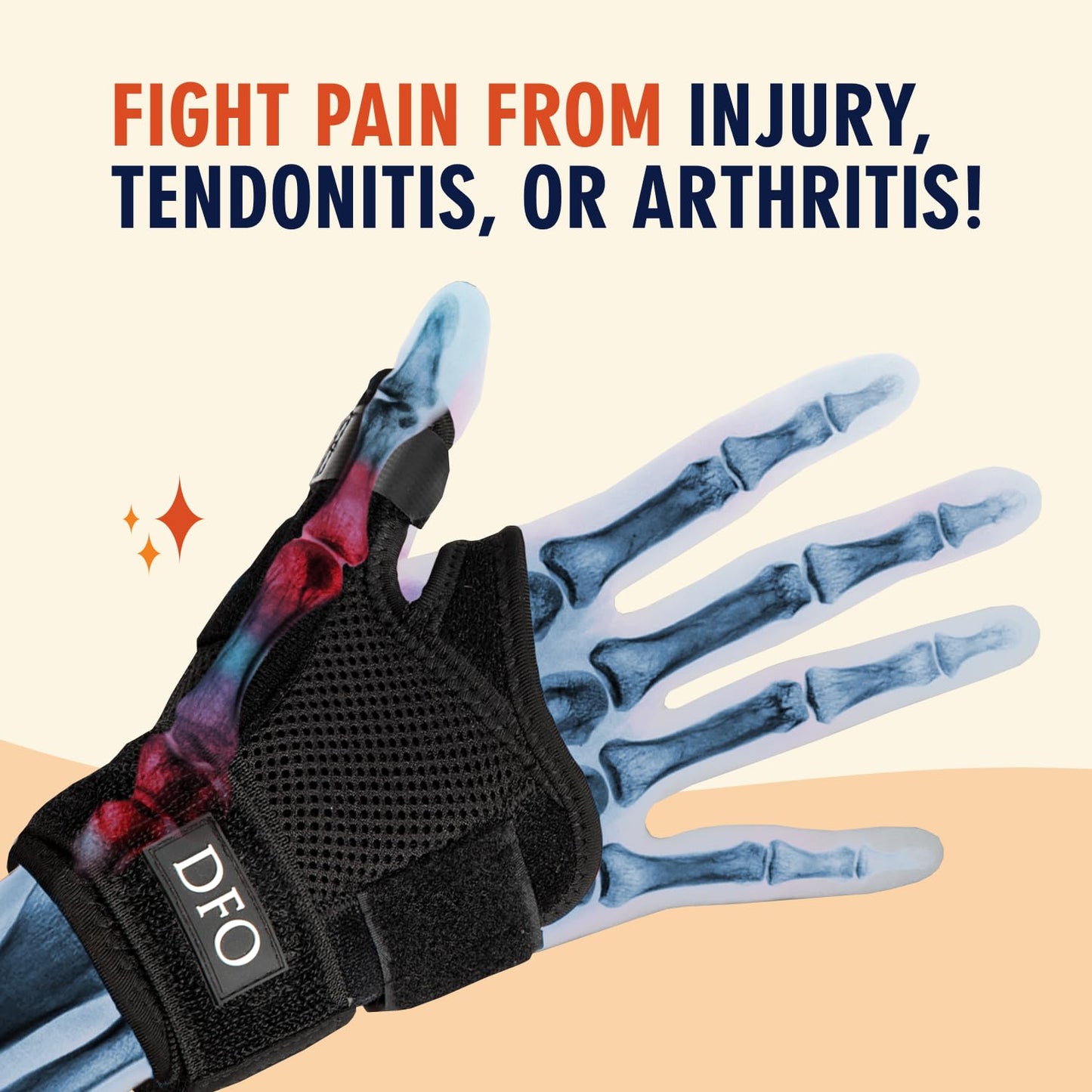 Dr. Frederick's Original Doctor-Developed Copper Thumb Brace – Wrist & Thumb Support for Arthritis, Tendonitis & De Quervain’s – Reversible Spica Splint for Pain Relief - 1 Brace - Adjust-to-Fit