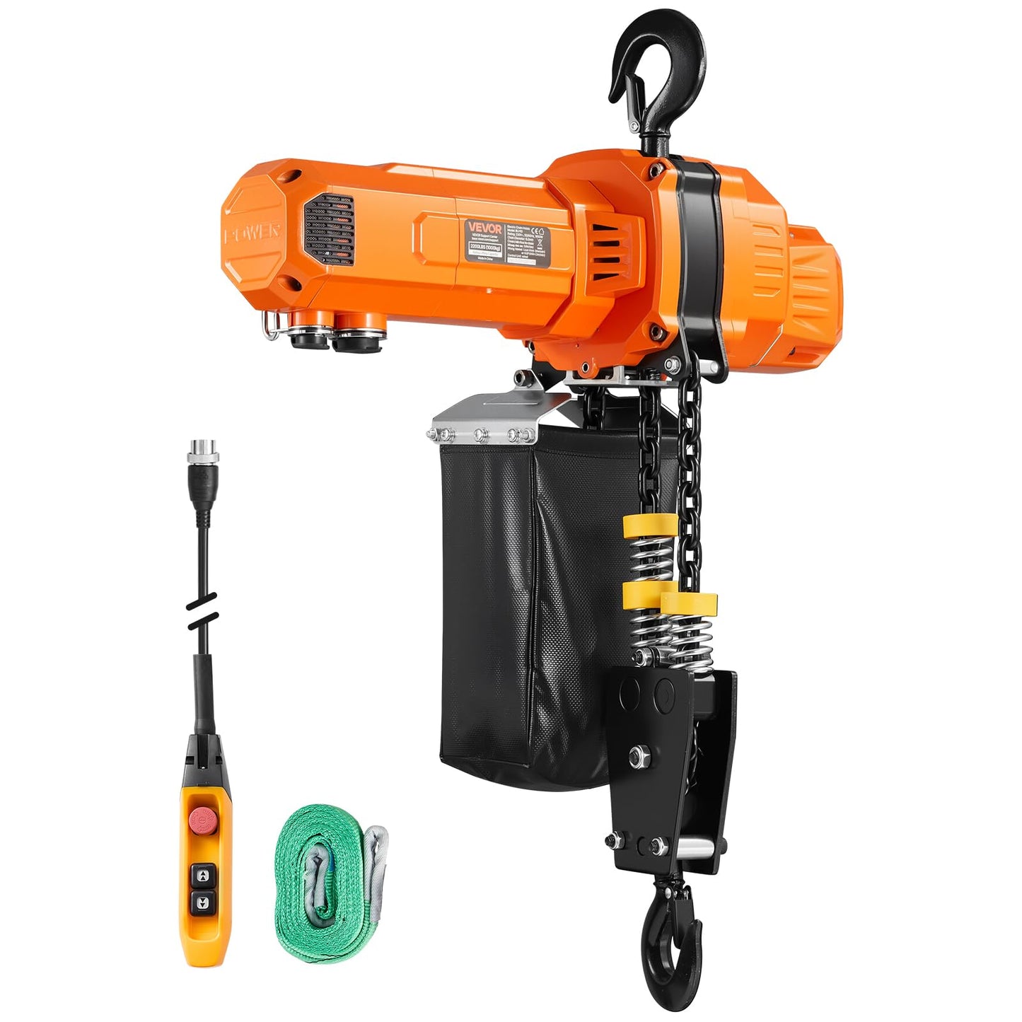 VEVOR 2-Speed Electric Chain Hoist 2200 lbs, 20ft Lifting Height, 120V 60Hz Single Phase Overhead Crane with 15 ft Wired Remote Control, G100 Chain Electric Lift Hoist for Factory, Warehouse, Garage