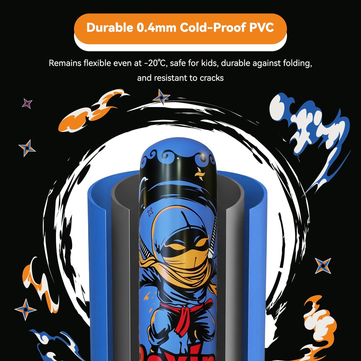 COMMOUDS 67inch Punching Bag for Kids, Inflatable Kids Boxing Set with Gloves, Fast Rebound Punching Bag for Practicing Karate, Taekwondo, MMA, Christmas/Birthday Gift for Boys Girls, Ages 6-14 (Blue)