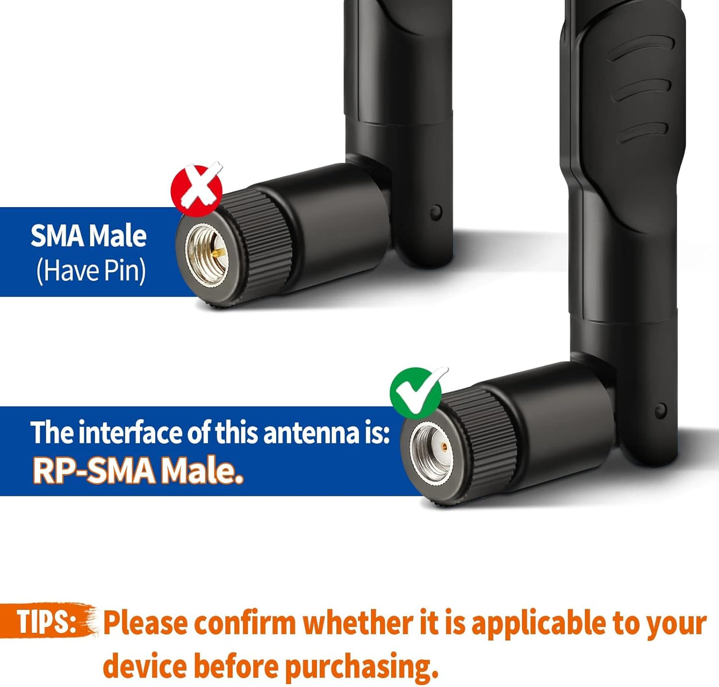BINGFU 4G 8dBi (2-Pack) LTE Cellular Trail Camera Antenna RP-SMA Male Antenna Compatible with Spypoint Link Micro Solar