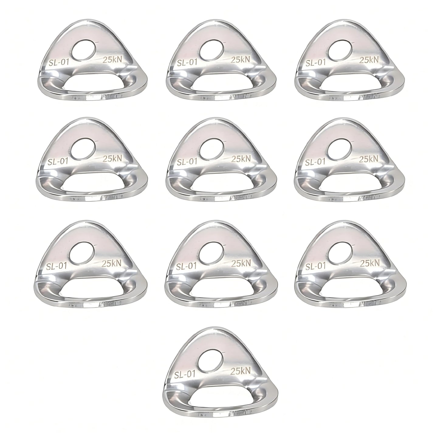 10Pack 25kN 316 Stainless Steel Climbing Bolt Hangers Professional Rock Climbing Anchors & Anchor Plate for Rappelling, Cave Exploration Aerial Work & Rescue, Heavy Duty Outdoor Climbing Gear