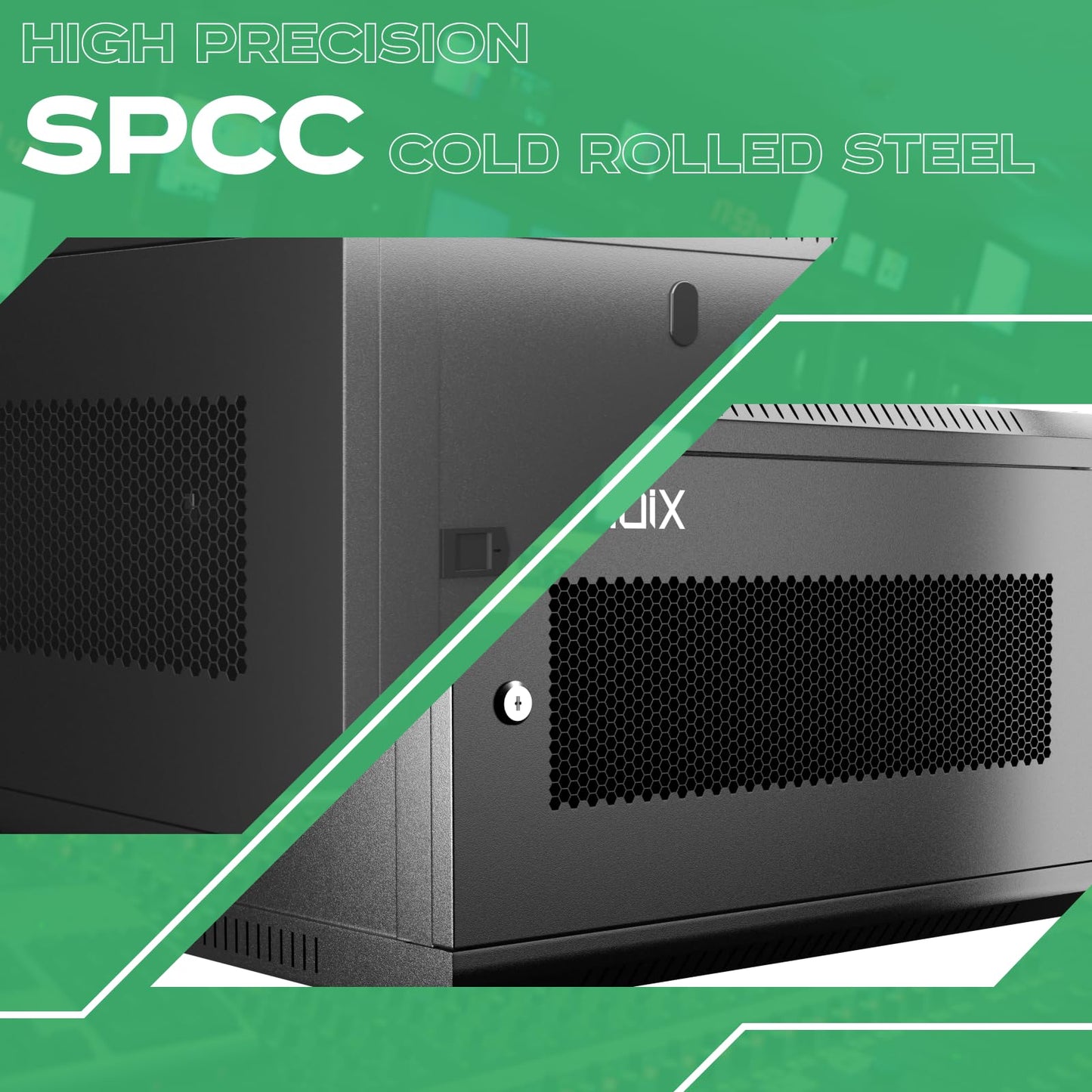 Kinchoix 6U Server Cabinet Wall Mount Network Rack Enclosure Cabinet Enclosure for Computer Data Networking Electronic Equipment, Removable Side Panels 14.5in Depth