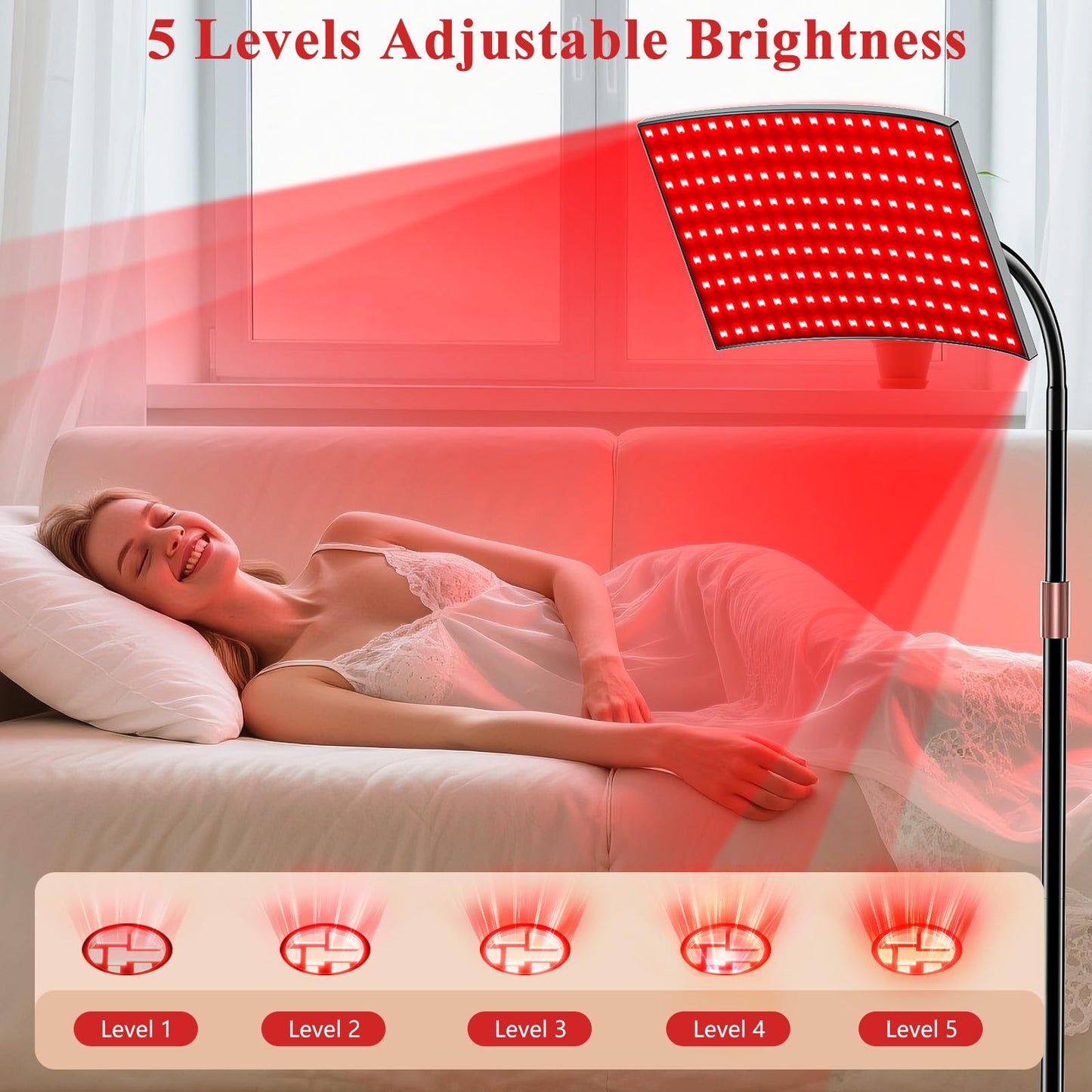 Red Light Therapy for Body Face Infrared Light Therapy for Body with 660nm & 850nm Near Infrared LED Red Light Therapy Large Panel at Home Protective Glasses for Home Use, Gift for Women Girl