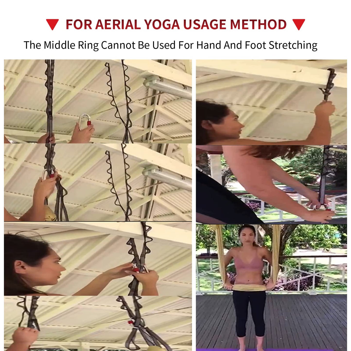 WEBSUKA 40 Inches Aerial Yoga Hammock Daisy Chains Strap, Strong 22kN Adjustable with 10 Loops, No Stretch, Climbing Strap Nylon Chain Sling FOR Aerial Yoga,Swing, Hammock, Suspension, Exercise