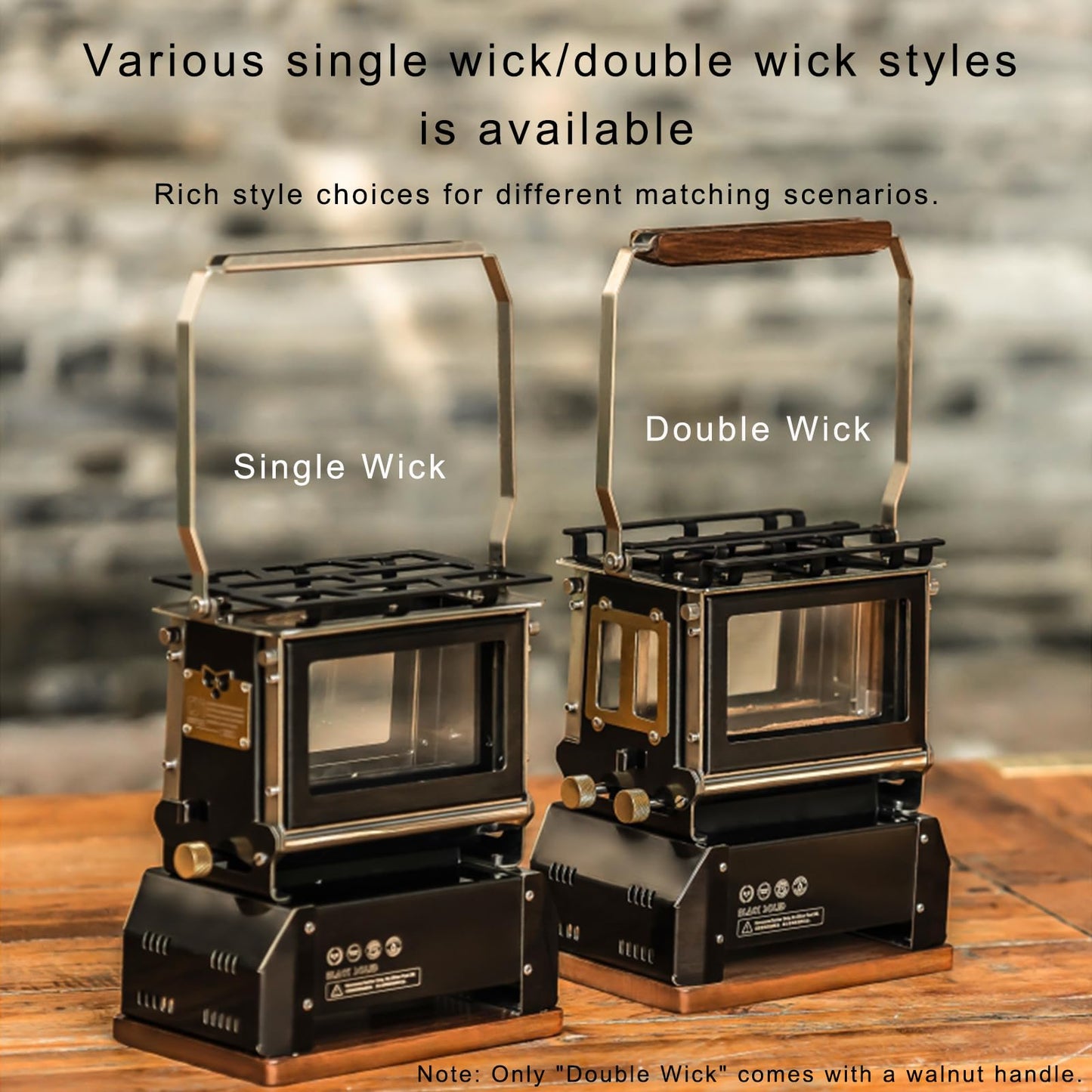 BLACKSOLID JKC 2-in-1 Oil Lantern & Kerosene Stove, 304 Stainless Steel Hurricane Lamp with 2-Sided Flame View & 350ml Tank, Up to 7-Hour Burn, for Camping, Off-Grid & Emergency