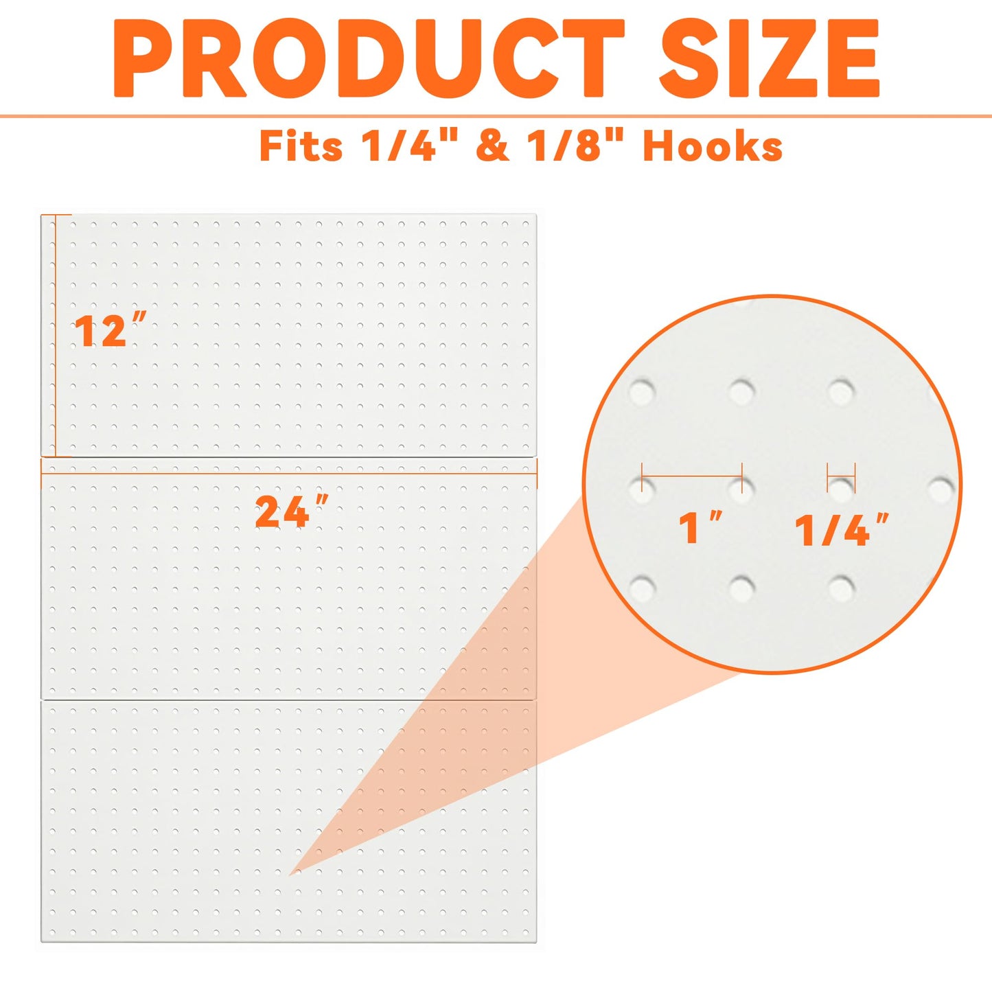 Ultrawall Metal Pegboard Panels, Pegboard Wall Organizer, Peg Boards for Garage, Tool Storage Organization, 12"X24", 3pcs, White