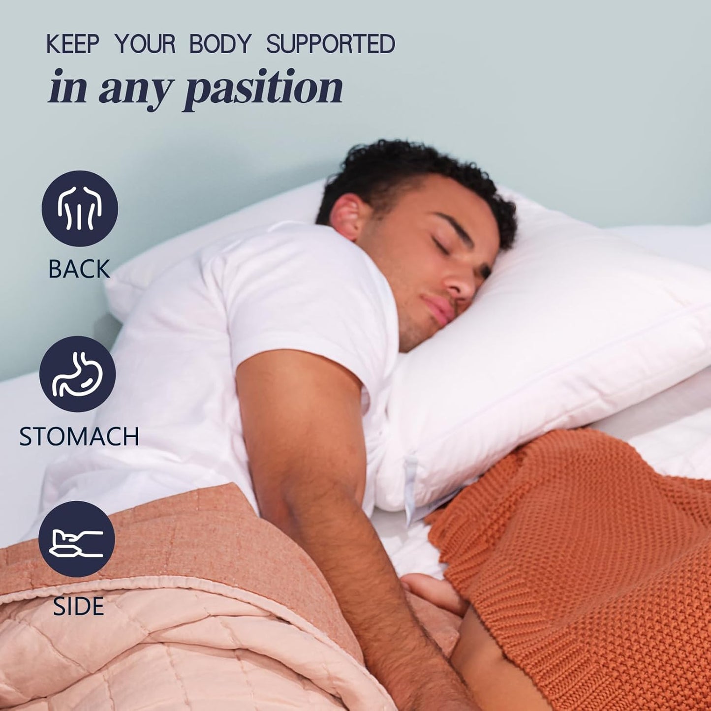 Regine Switzerland Queen Size Cooling Pillows Set of 2 - Adjustable Soft Firm Luxury for All Sleep Positions