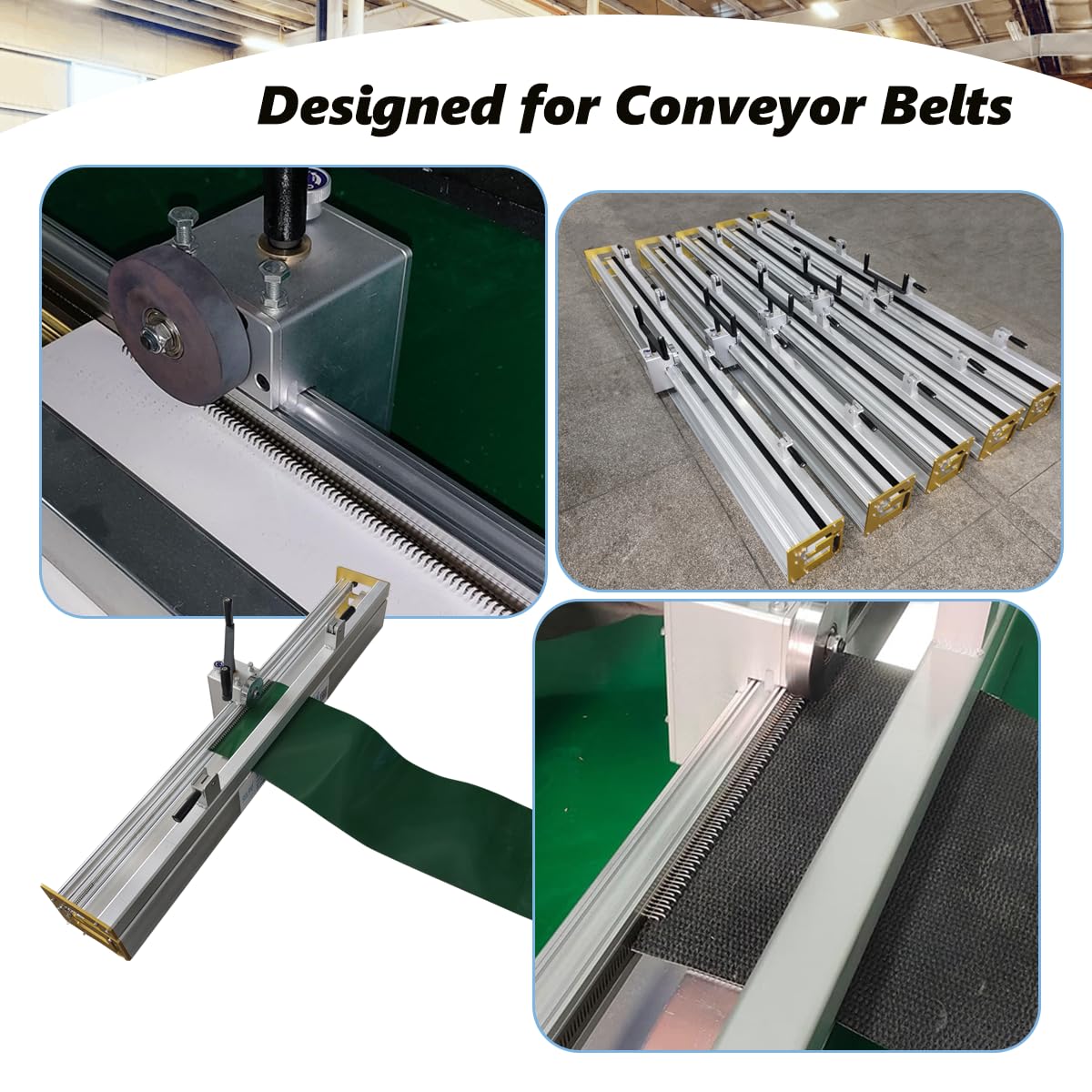 14'' Conveyor Belt Manual Roller Machine, Industrial Fastener Roller Lacer Installation Tool Splice Assembler with 2 Face Strips, for Flexco Wire Hook Steel Buckle Spike Lacing Fastener