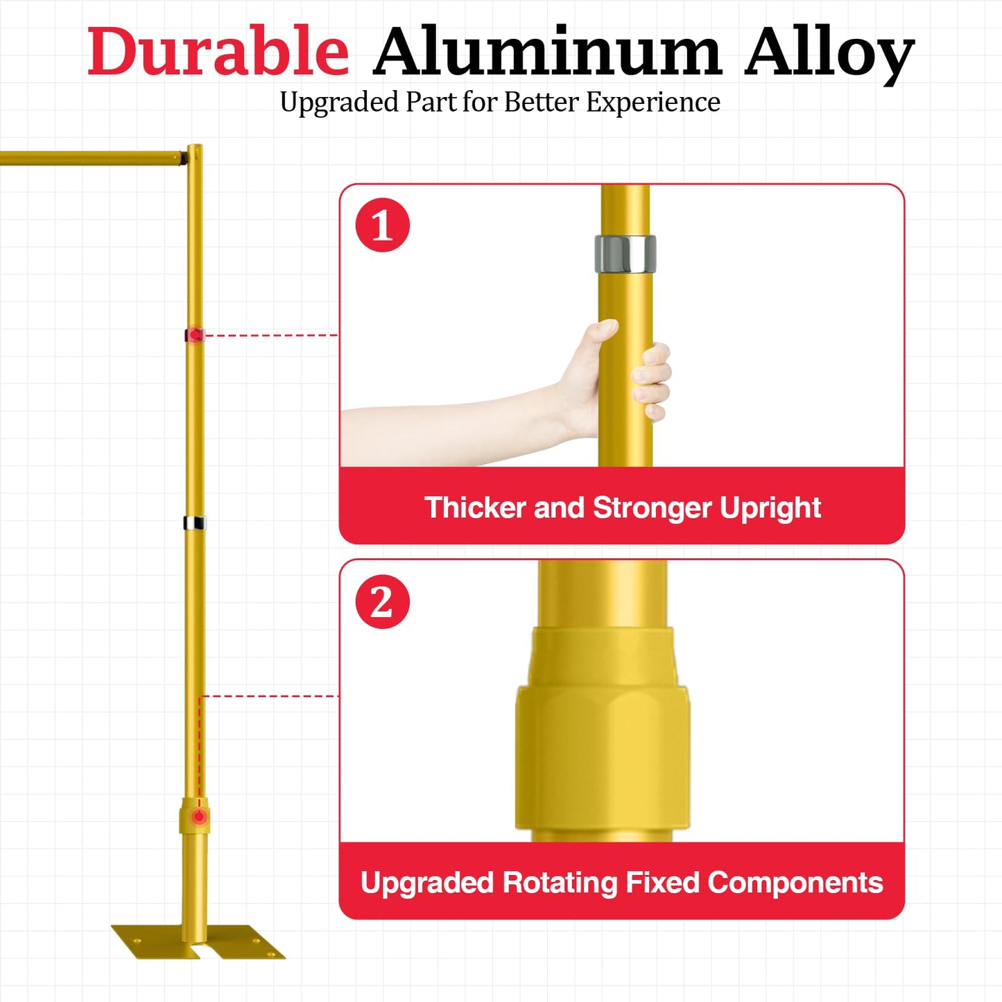 EMART Backdrop Stand Heavy Duty 8.9ftx20ft, Adjustable Pipe and Drape Photo Background Support Kit, Metal Frame with Flat Base for Wedding Birthday Party Banquet Decorations-Gold