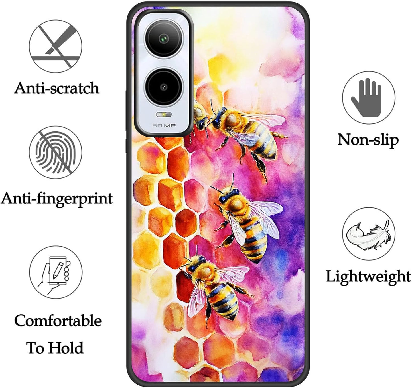 BFUKVOU 6 6,Colorful for Cricket Icon Case,Premium Soft Silicone Rubber Full-Body Protective Bumper Case for Cricket