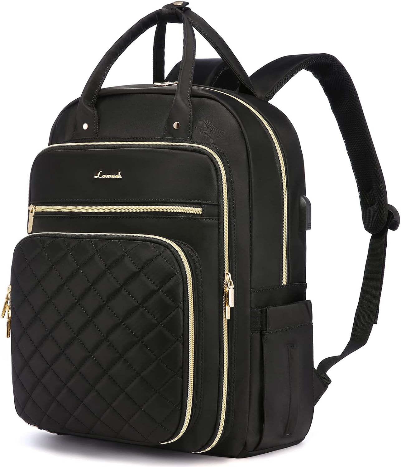 Backpack Backpacks 15.6" LOVEVOOK Laptop for Women, Water Resistant Travel Work Black Purse Business Teacher Nurse