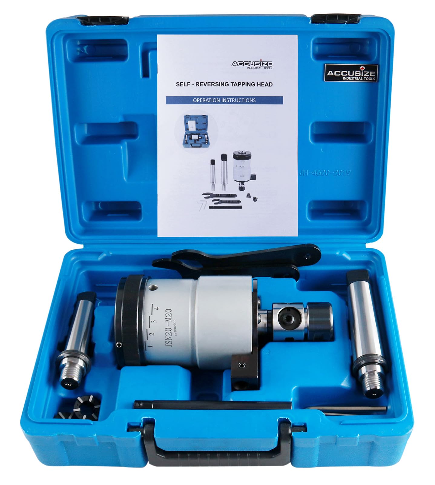 Accusize Industrial Tools 5/16'' - 3/4'' / M8-M20 Self-Reversing Tapping Head, 1/8'', 1/4'' Npt, M20 Tapper, 2600-4022