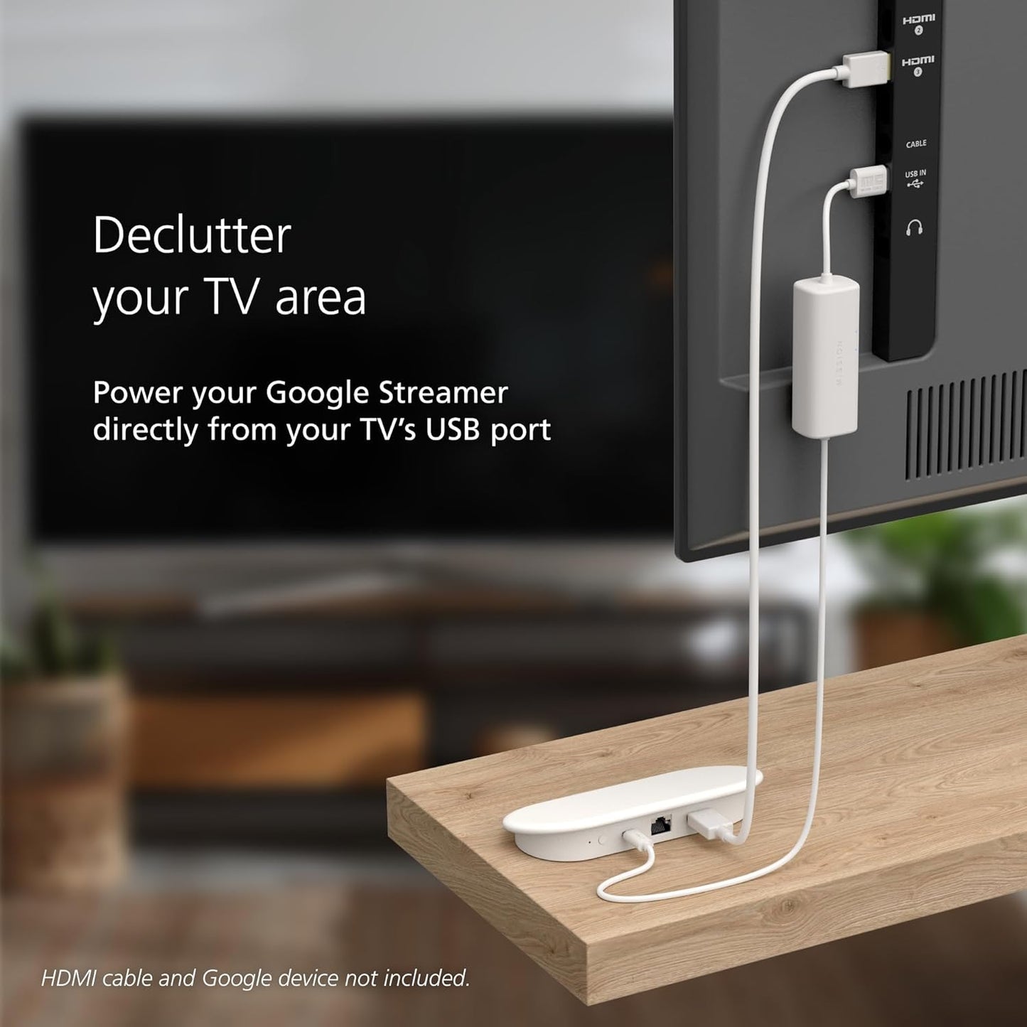Mission Cables Mission USB Power Cable for Google TV (Power Google TV Directly from Your USB Port)