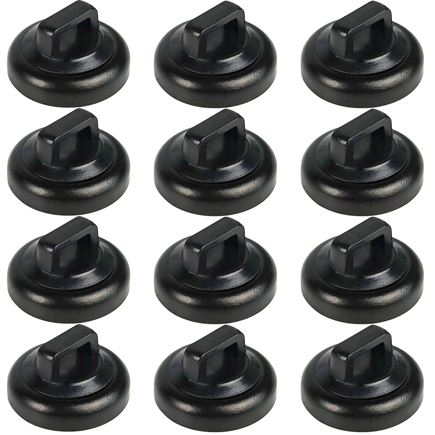 CANAANIN Magnet Zip Tie Mount Magnetic Zip Ties Mount Clips Base Holder Strong Multipurpose Wire Cable Holder Mount Wire Clips Management for Home Office Marine Electrical Wiring (Black, 12 Piece)
