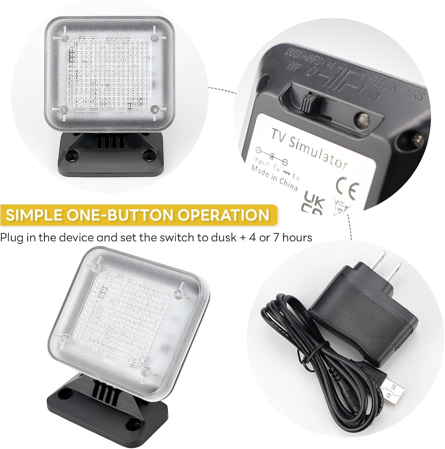 UPIQNG LED Fake TV Light Anti-Thief TV Simulator Burglar Deterrent Fake Television Home Security Light Crime Prevention