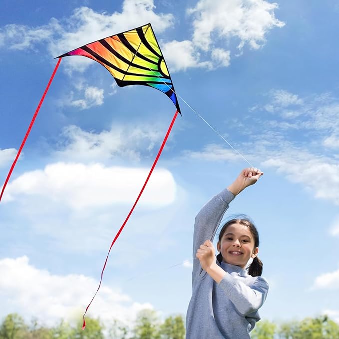 for Kids & Adults Easy to Fly, Large Kites for Adults,Beginner Kite for Kids Ages 4-8, 8-12, Perfect for Beach Trip and Family Activities