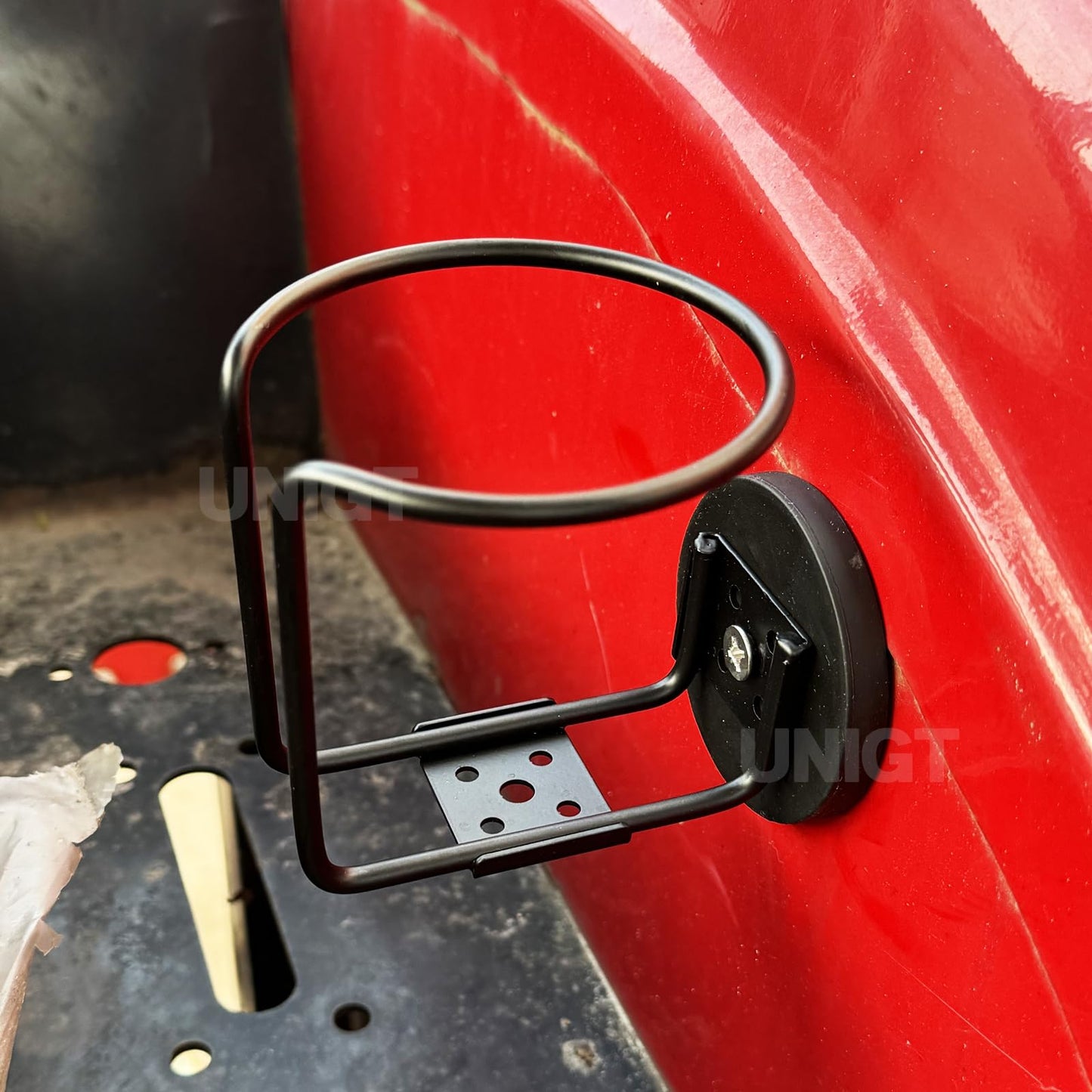 UNIGT 2 Pack Magnetic Cup Holder for Tractor, Portable Magnet Drink Holder, 3.54 inch-9 cm Heavy Duty Bottle Holder for Forklift Mower Bus Refrigerator Treadmill Boat Truck, Strong Magnetic Base