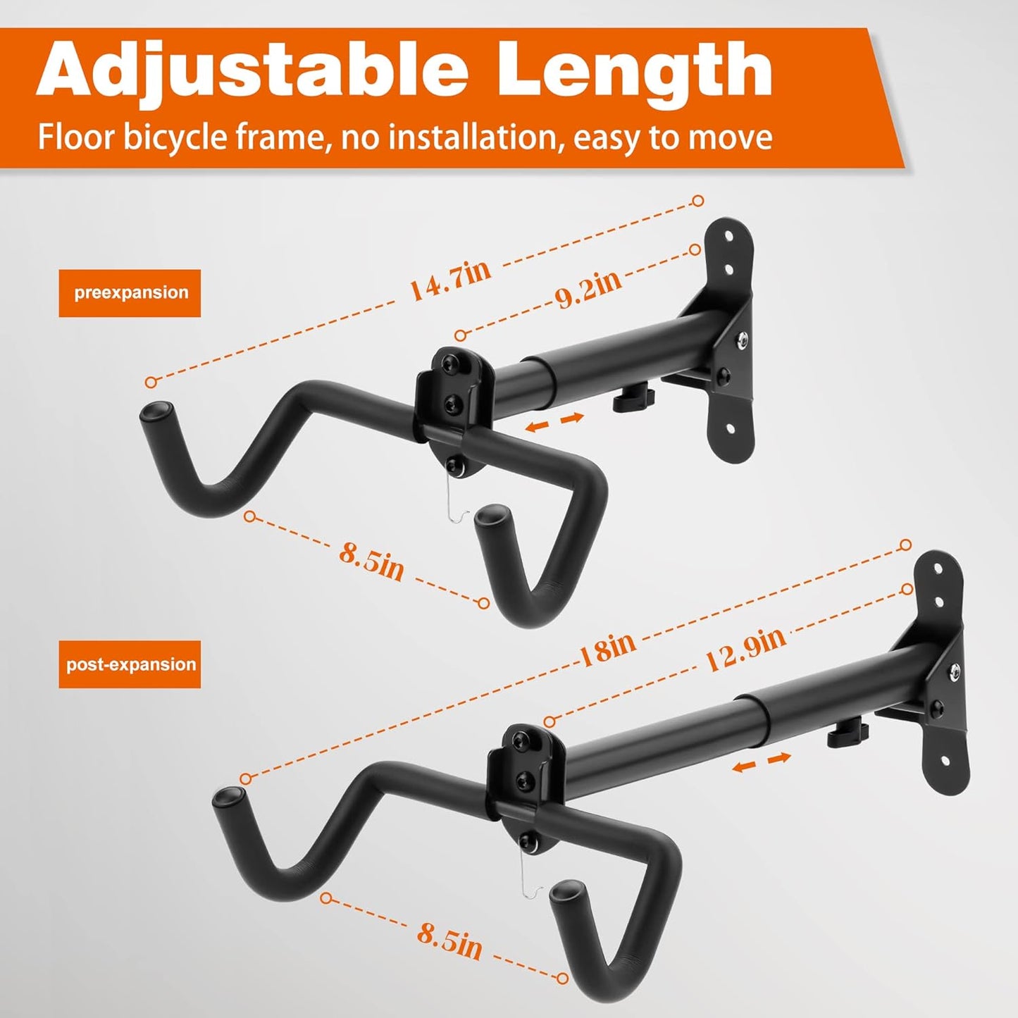 Skiennix Bike Rack - Durable Wall Mount Bicycle Storage Hanger | 2-Pack for Indoor Use