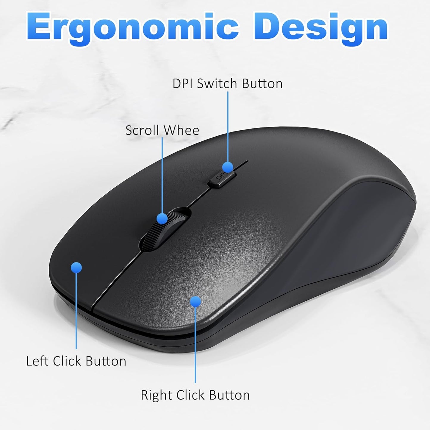Rytaki 22 3 Set, 2.4GHz Wireless Number Pad and Mouse, Keys USB Keypad and Adjustable DPI Silent Mouse Numeric Pad