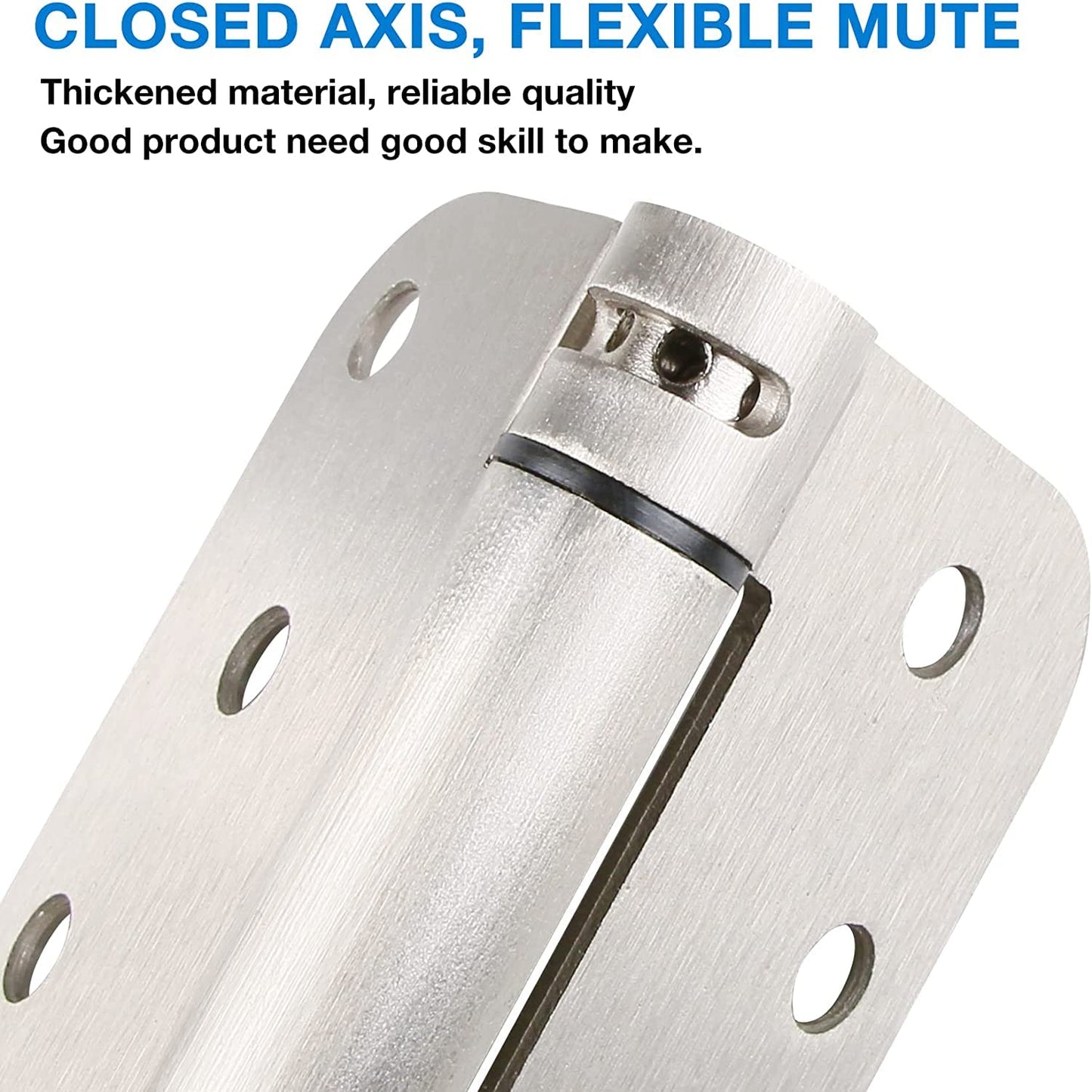 KIW Modern/Contemporary Satin Nickel 4" x 4" Self-Closing Door Hinges, 8 Holes, Steel, Brushed Finish, Mortise Mount, 4 Pack