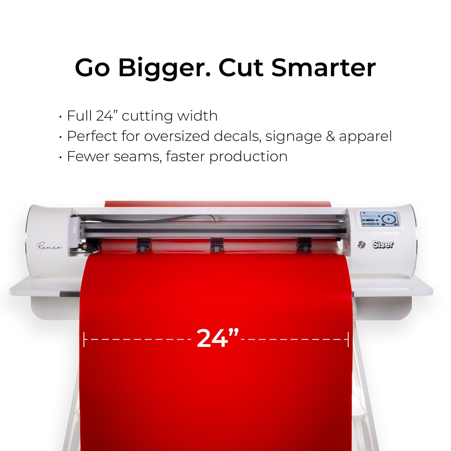 Siser Romeo High-Definition Cutter - 24" Professional Cutting Machine for Vinyl, Paper, and More – WiFi Compatible with Windows & Mac - Includes Leonardo Design Studio Software, Roll Holder Accessory