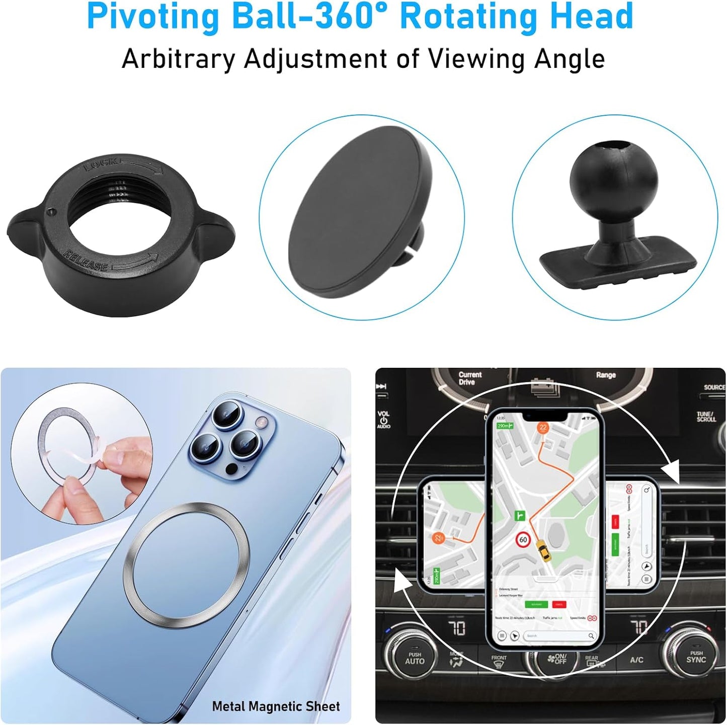 APESER 2021-2024,Cell 10.2 inch Screen,360 Magnetic Phone Holder Mount Compatible with Chevy Suburban Tahoe/GMC Yukon