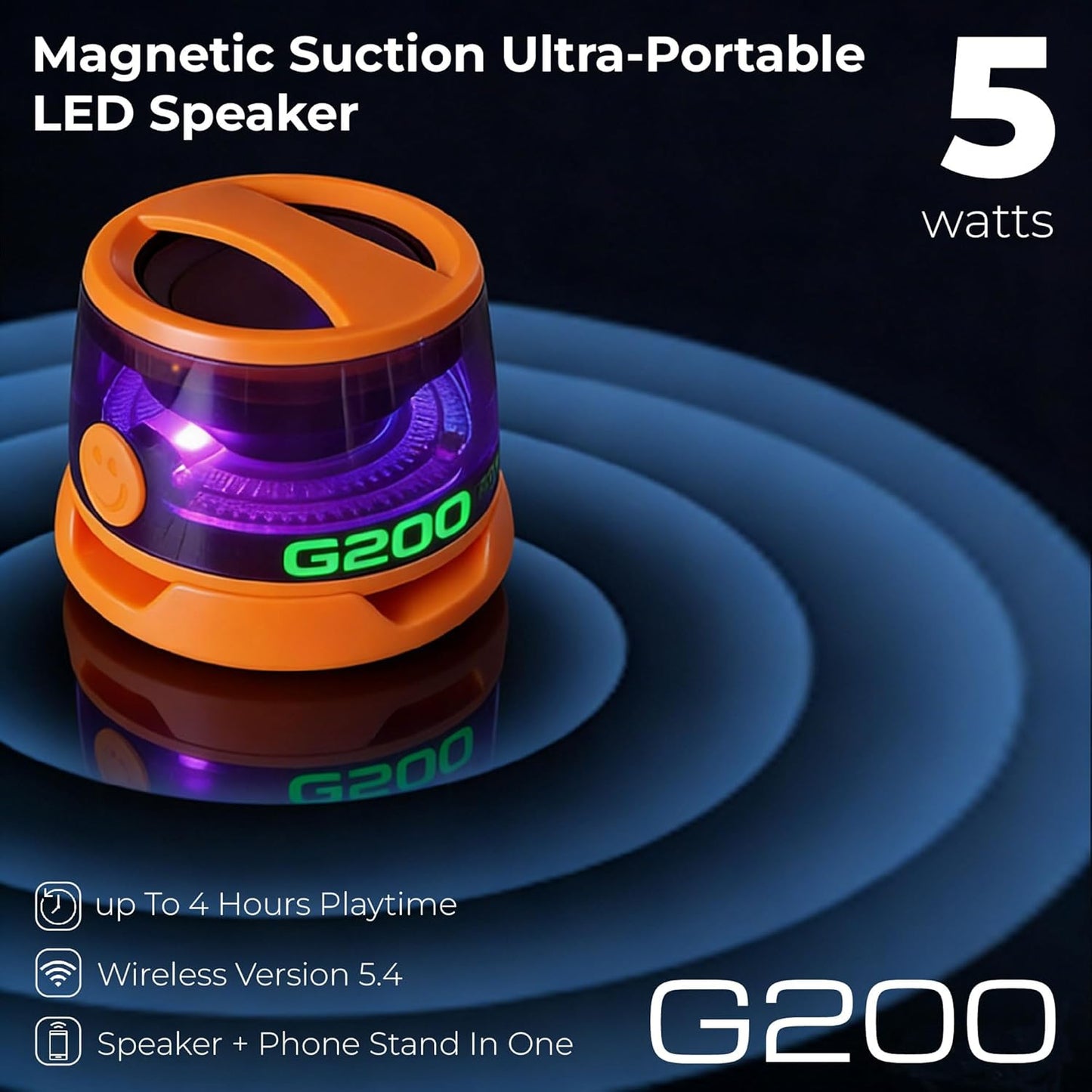 LENOLL G200 IPX4 Magnetic Bluetooth Speaker, Portable Mini Wireless Phone Speaker with Kickstand Function, Waterproof