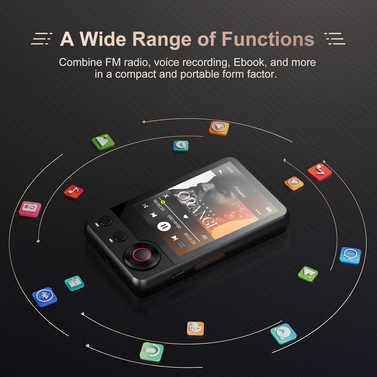 MECHEN 128GB MP3 D53 MP3 2.4" MP3 512GB Player with Bluetooth - Portable Touch Screen Music Player with HiFi Speaker