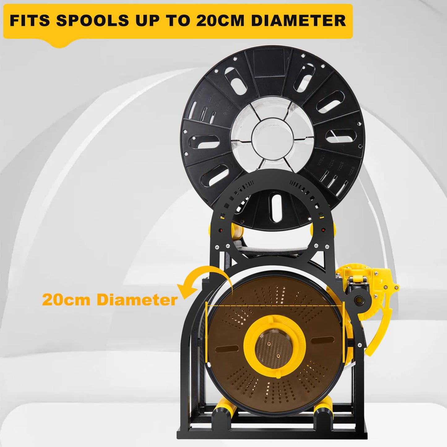 3D Industrial Filament Respooler Machine, 3D Printer Winder Machine for 20cm Spools, Wrap Neatly Without Tangling，Universal Wire/Welding Filament Spooler Winder with Smart Tension Control
