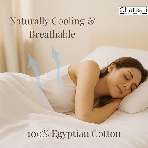 Chateau Home Collection King Size Sheets Set - 100% Egyptian Cotton, 400 Thread Count, Soft & Breathable, White