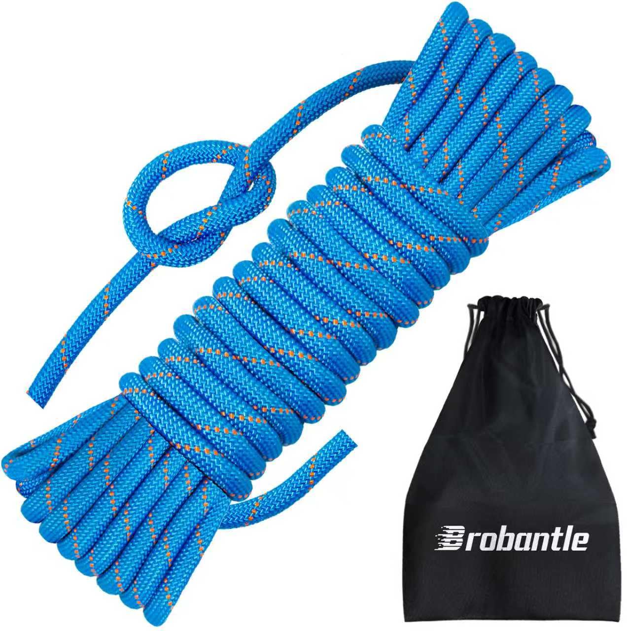 Brobantle 10.5mm Climbing Rope,32FT Static Rock Climbing Rope for Escape Rope Ice Climbing Equipment Fire Rescue Parachute