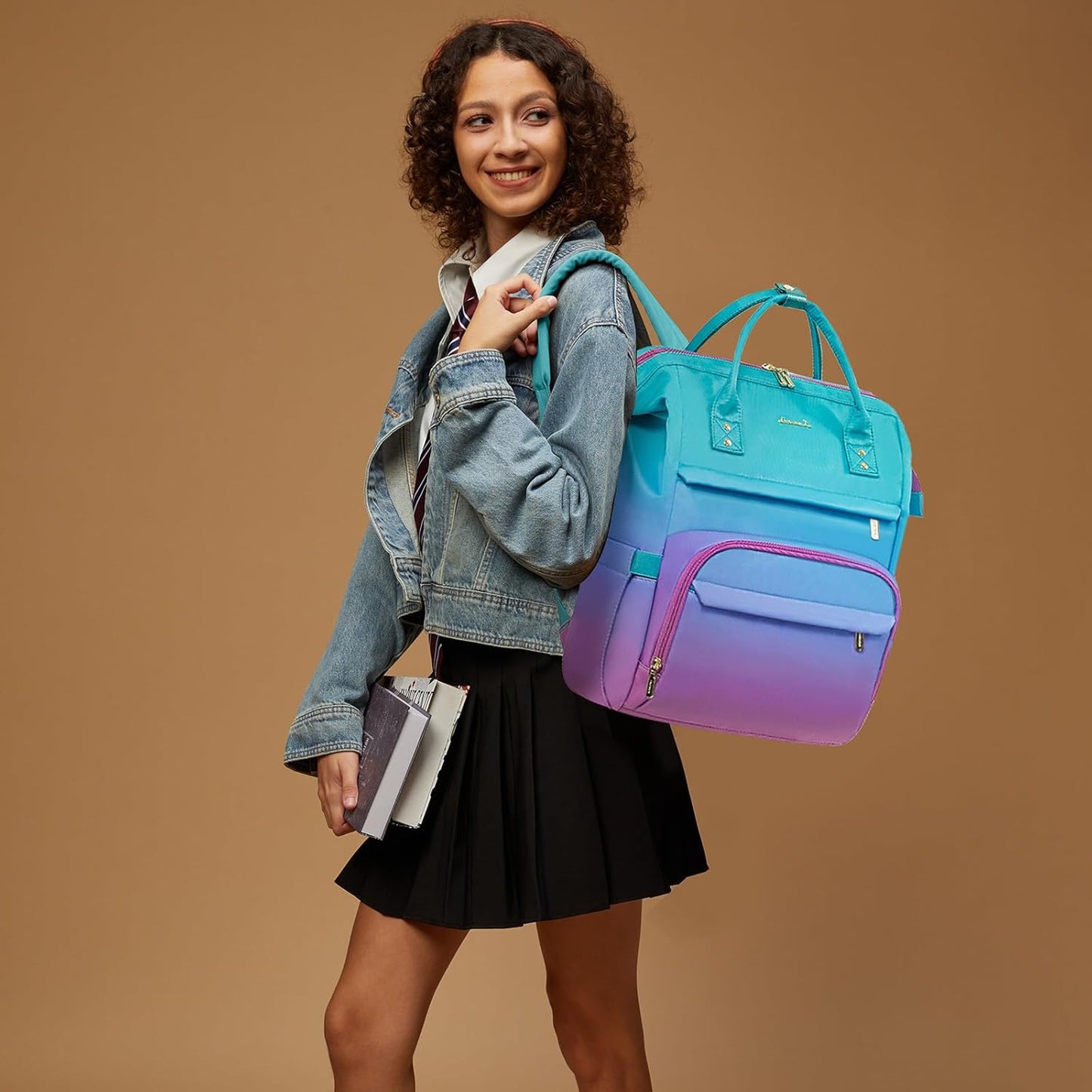 Backpack Women,15.6 Inch Bakcpack Backpack LOVEVOOK Gradient Laptop for Work Computer Purse Laptop Bag With Anti-Theft
